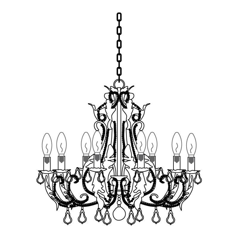 Lustra Suspension Lampe Porte-Bougie Perles de Cristal