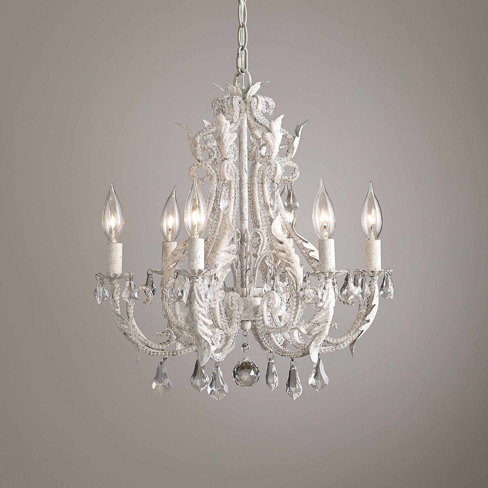 Lustra Suspension Lampe Porte-Bougie Perles de Cristal