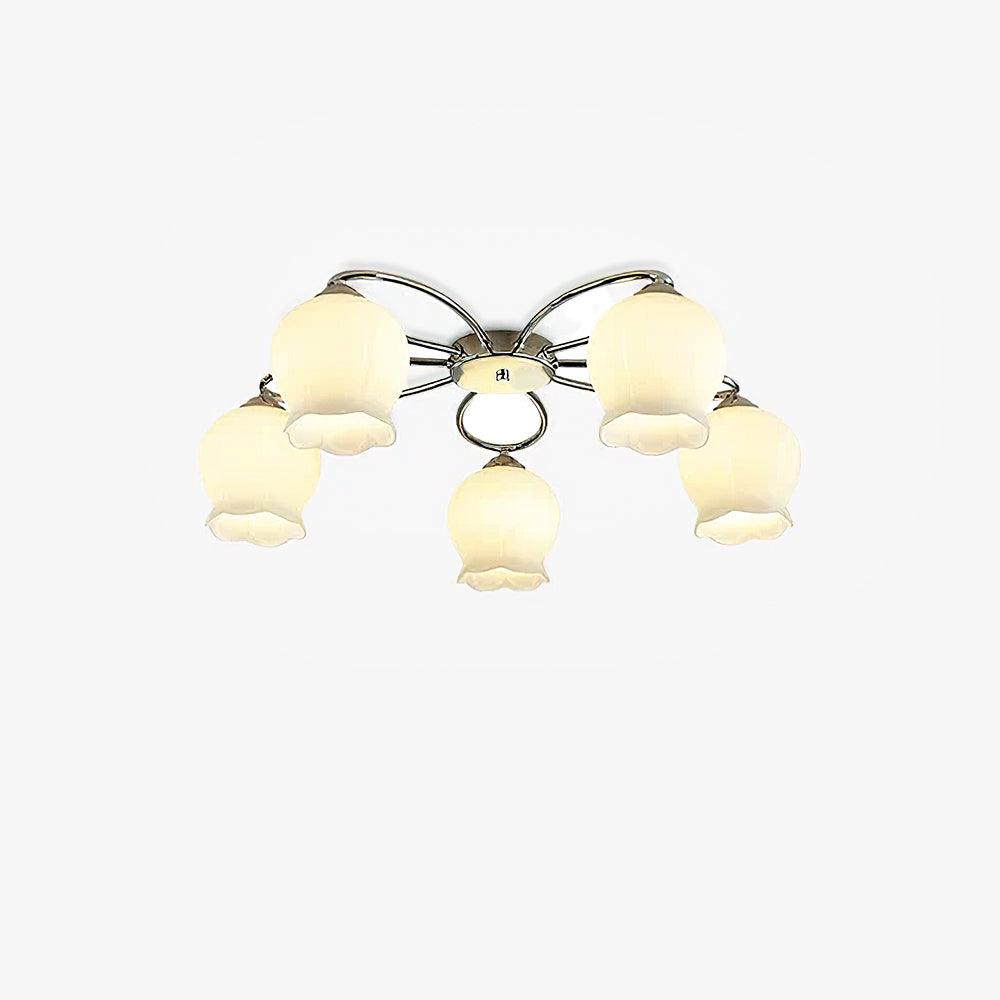 Oldore Lampe Plafonnier en Verre Floral Élégance Premium