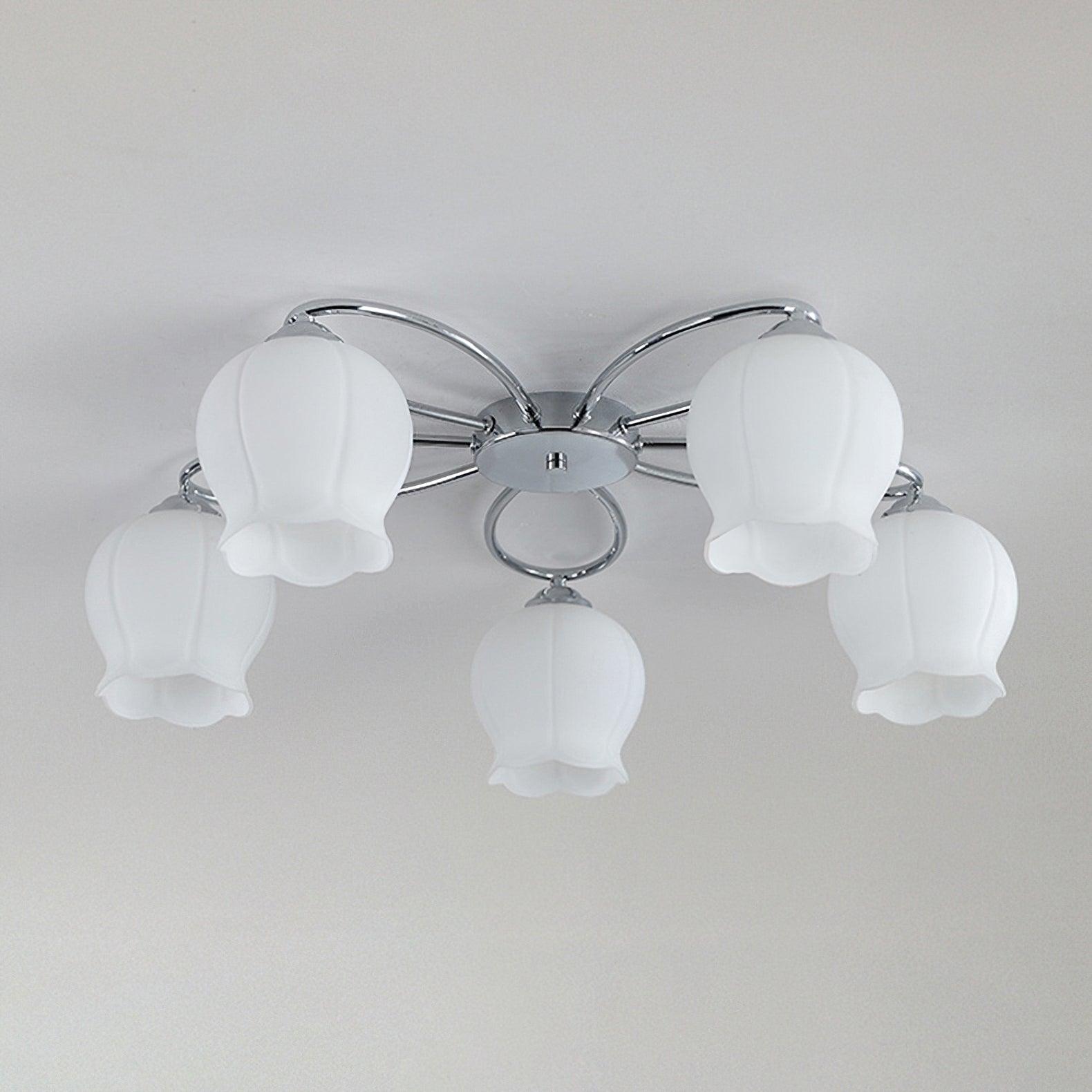 Oldore Lampe Plafonnier en Verre Floral Élégance Premium