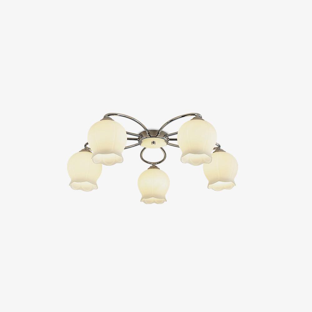 Oldore Lampe Plafonnier en Verre Floral Élégance Premium