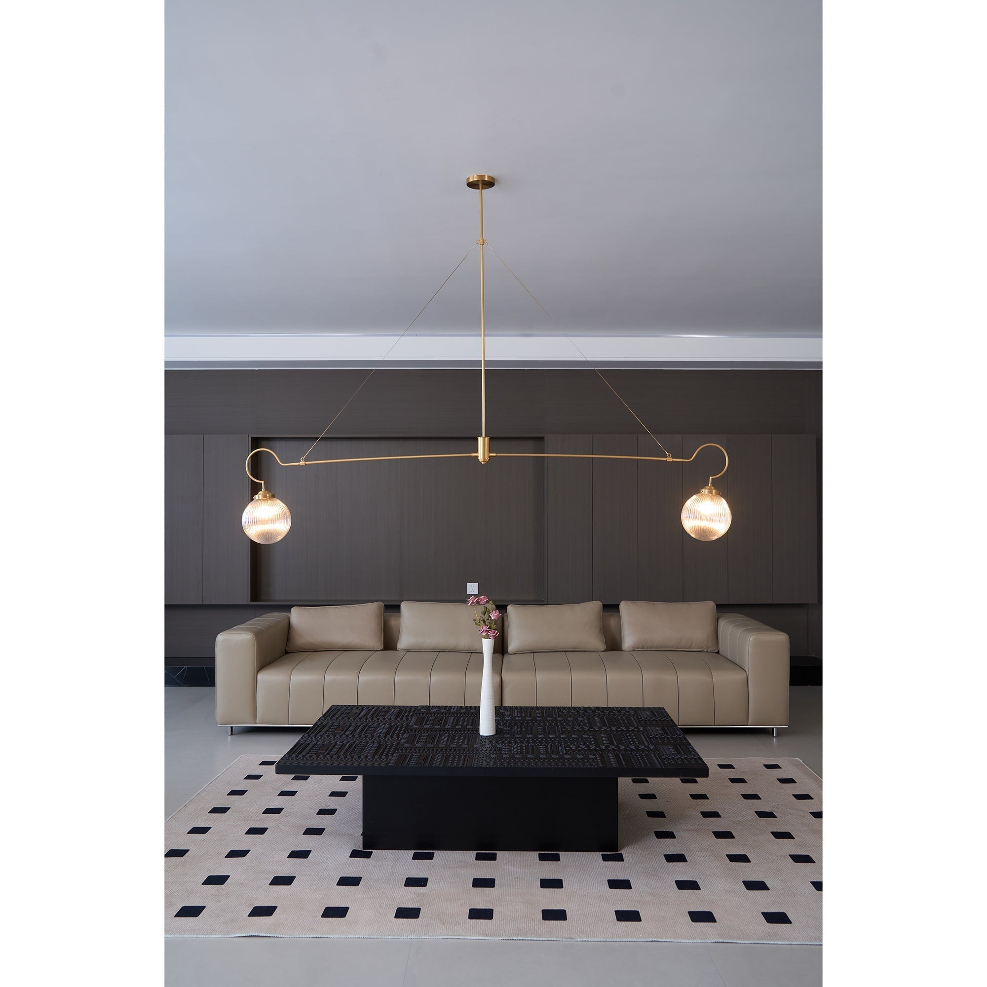Vavenia Lustre Laiton Verre Moderne Minimaliste