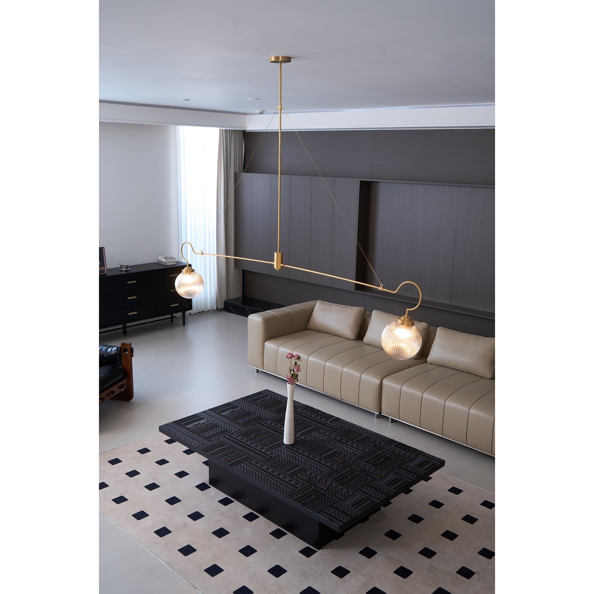 Vavenia Lustre Laiton Verre Moderne Minimaliste