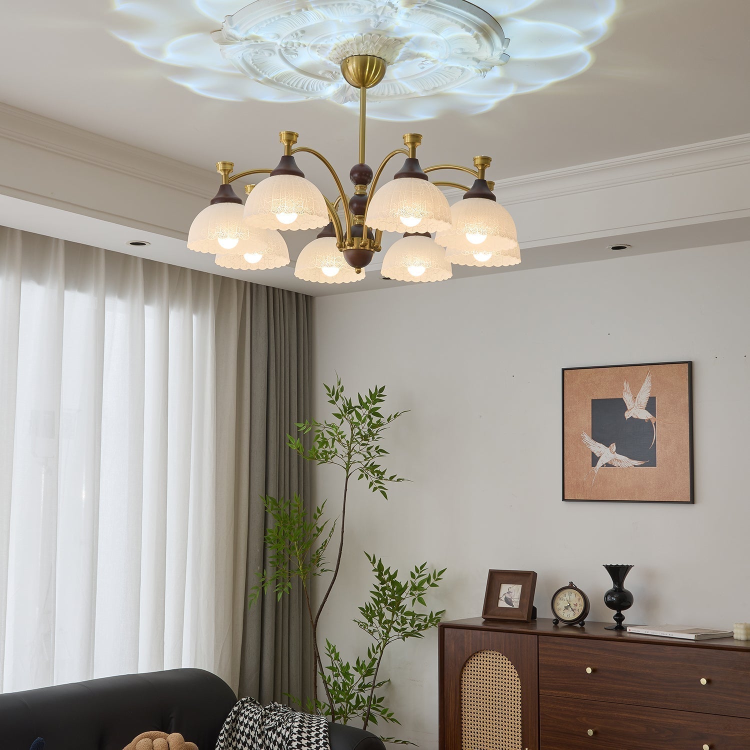 Vosolir Lustre en Bois Élégance Traditionnelle