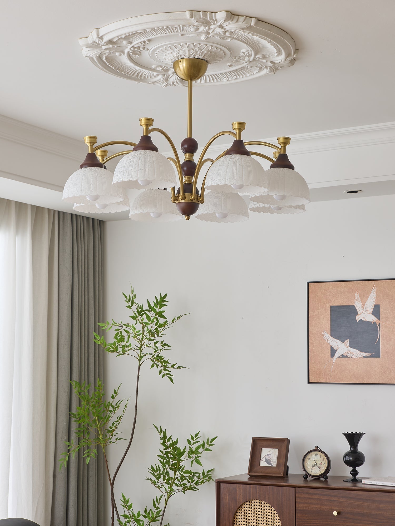 Vosolir Lustre en Bois Élégance Traditionnelle