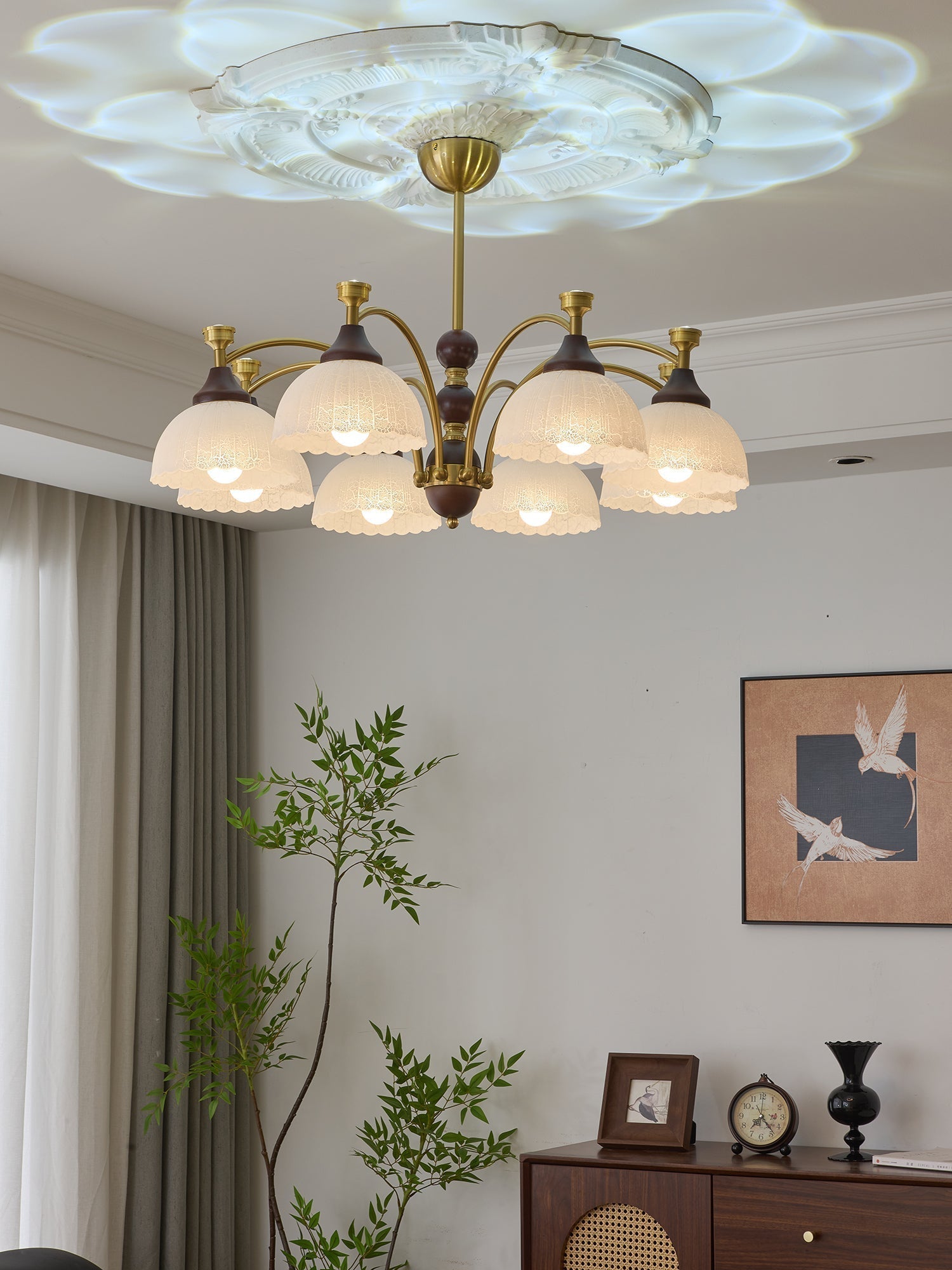 Vosolir Lustre en Bois Élégance Traditionnelle