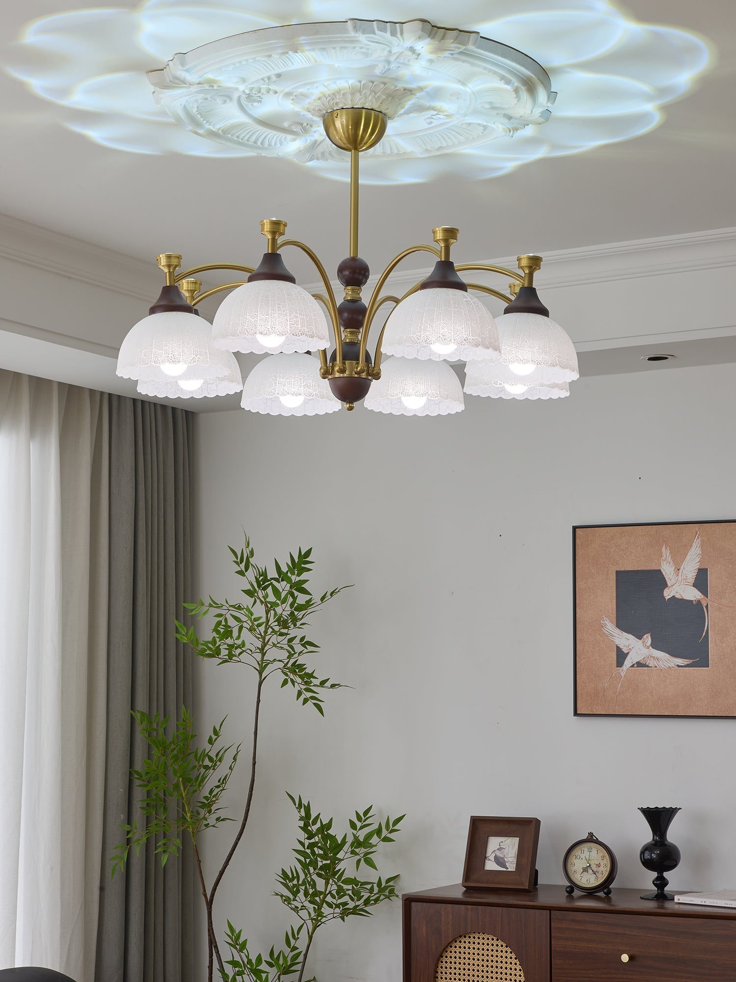 Vosolir Lustre en Bois Élégance Traditionnelle