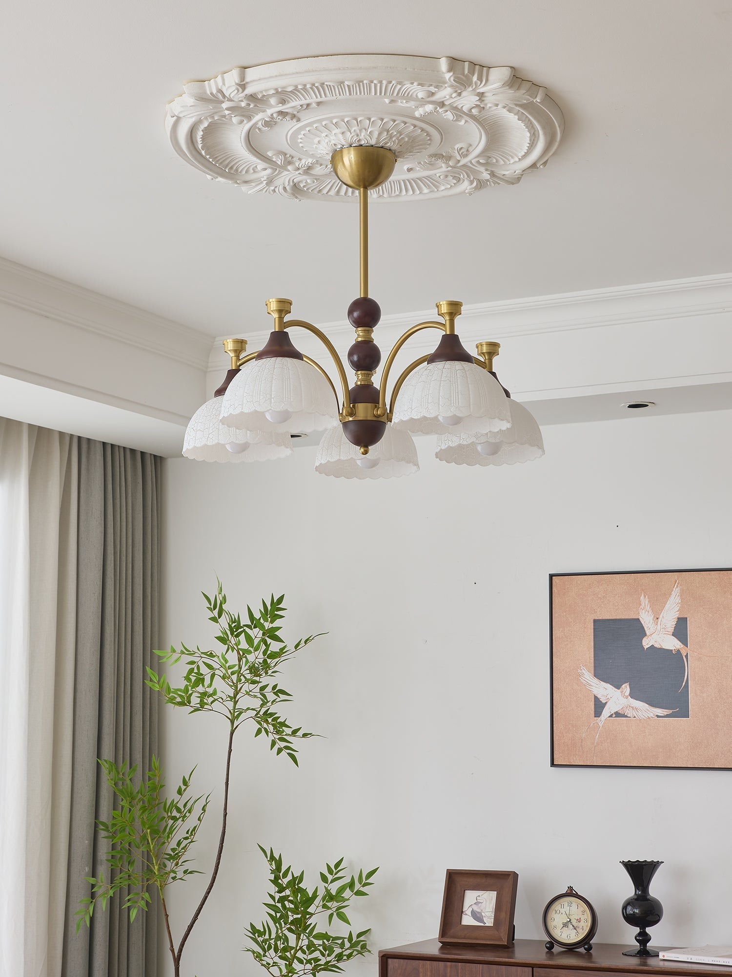 Vosolir Lustre en Bois Élégance Traditionnelle