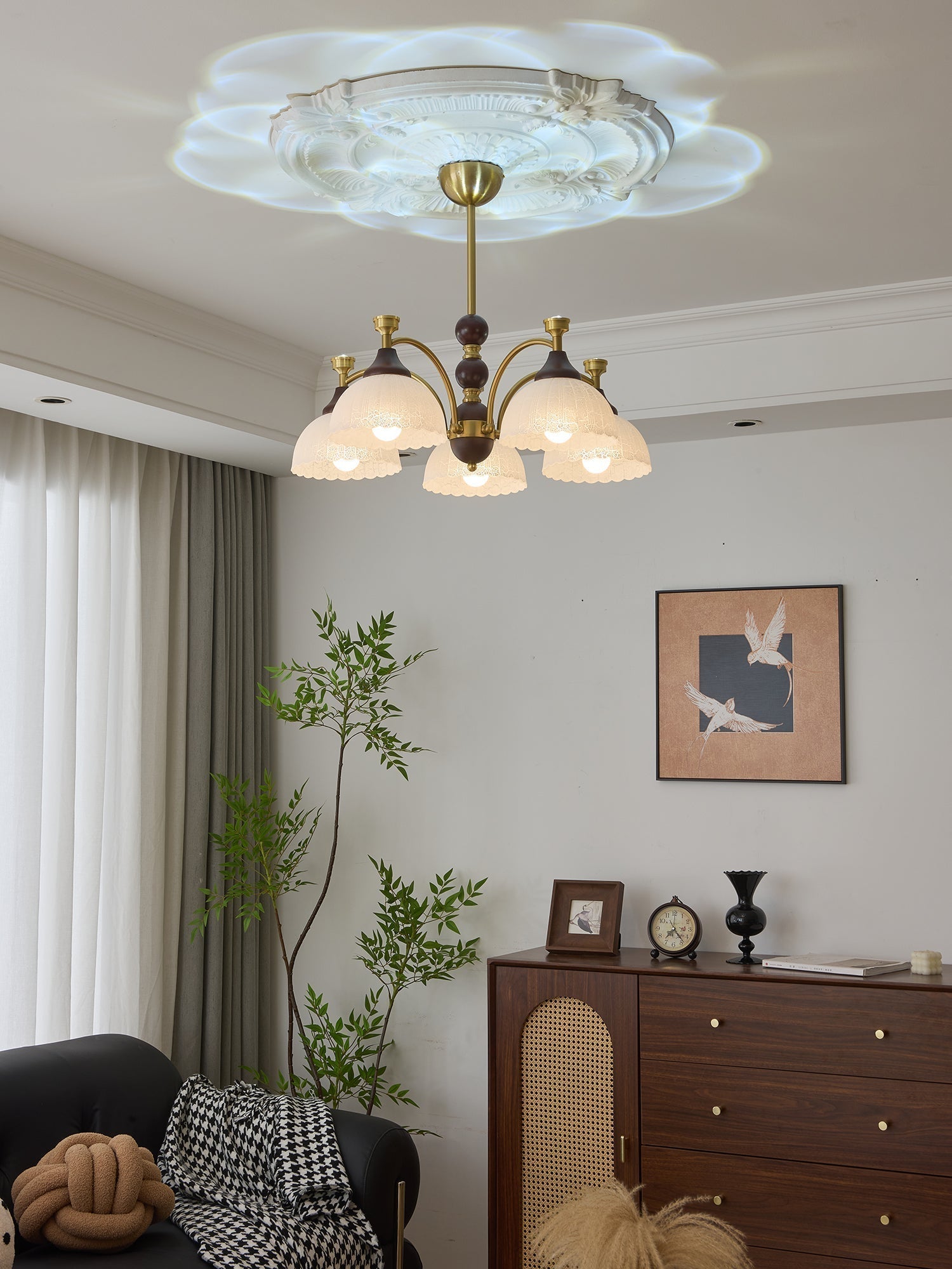 Vosolir Lustre en Bois Élégance Traditionnelle