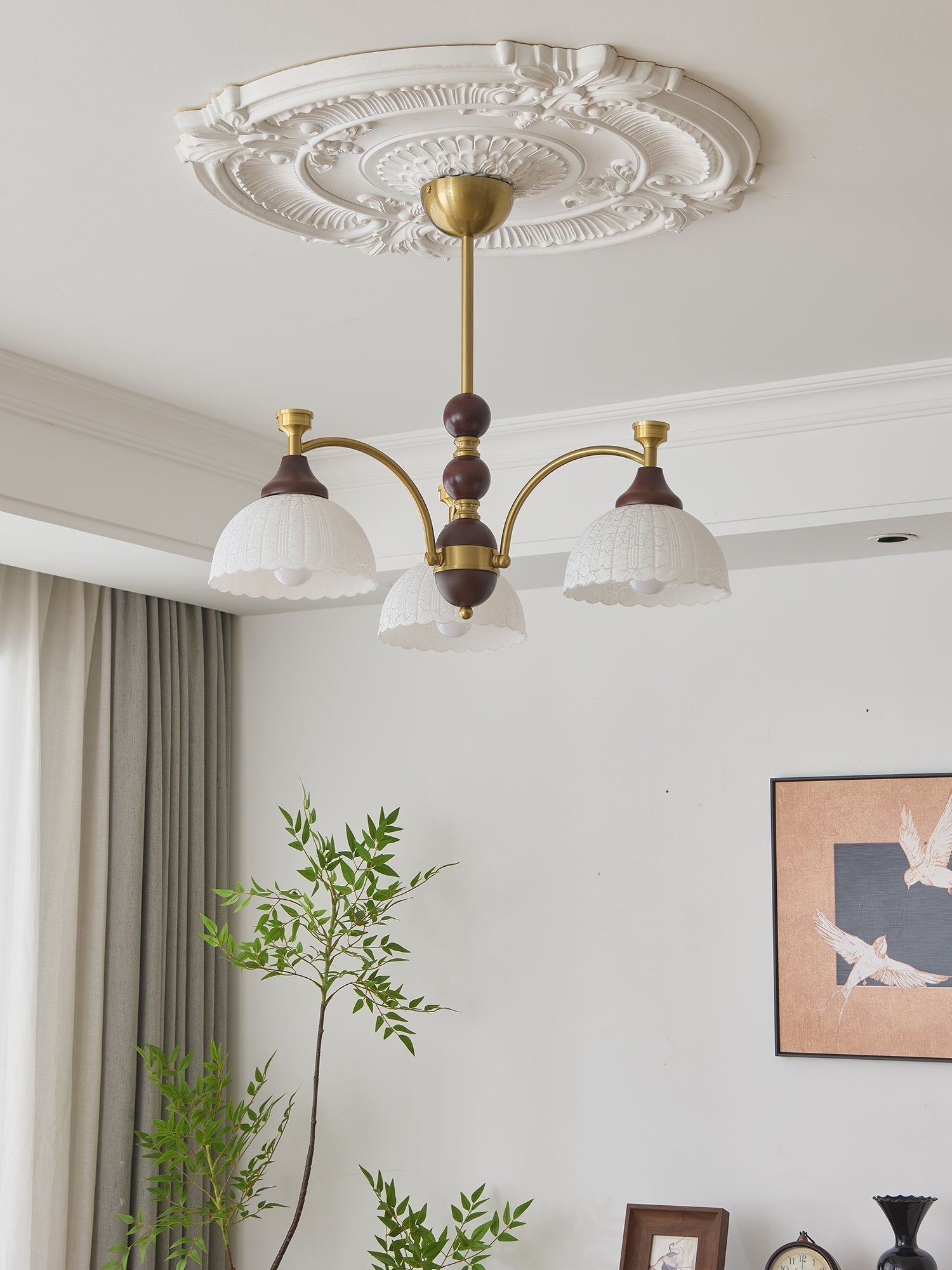 Vosolir Lustre en Bois Élégance Traditionnelle