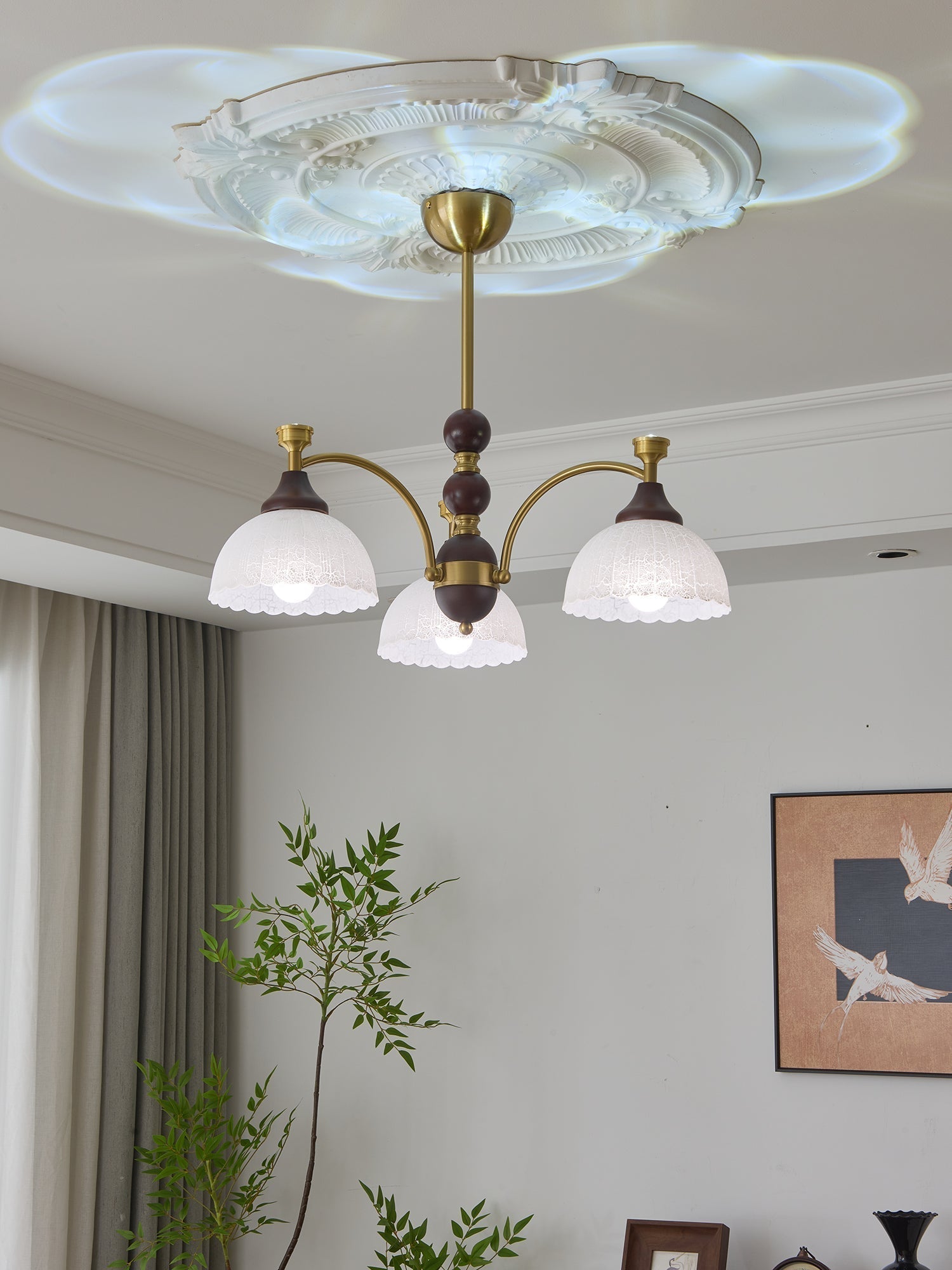 Vosolir Lustre en Bois Élégance Traditionnelle