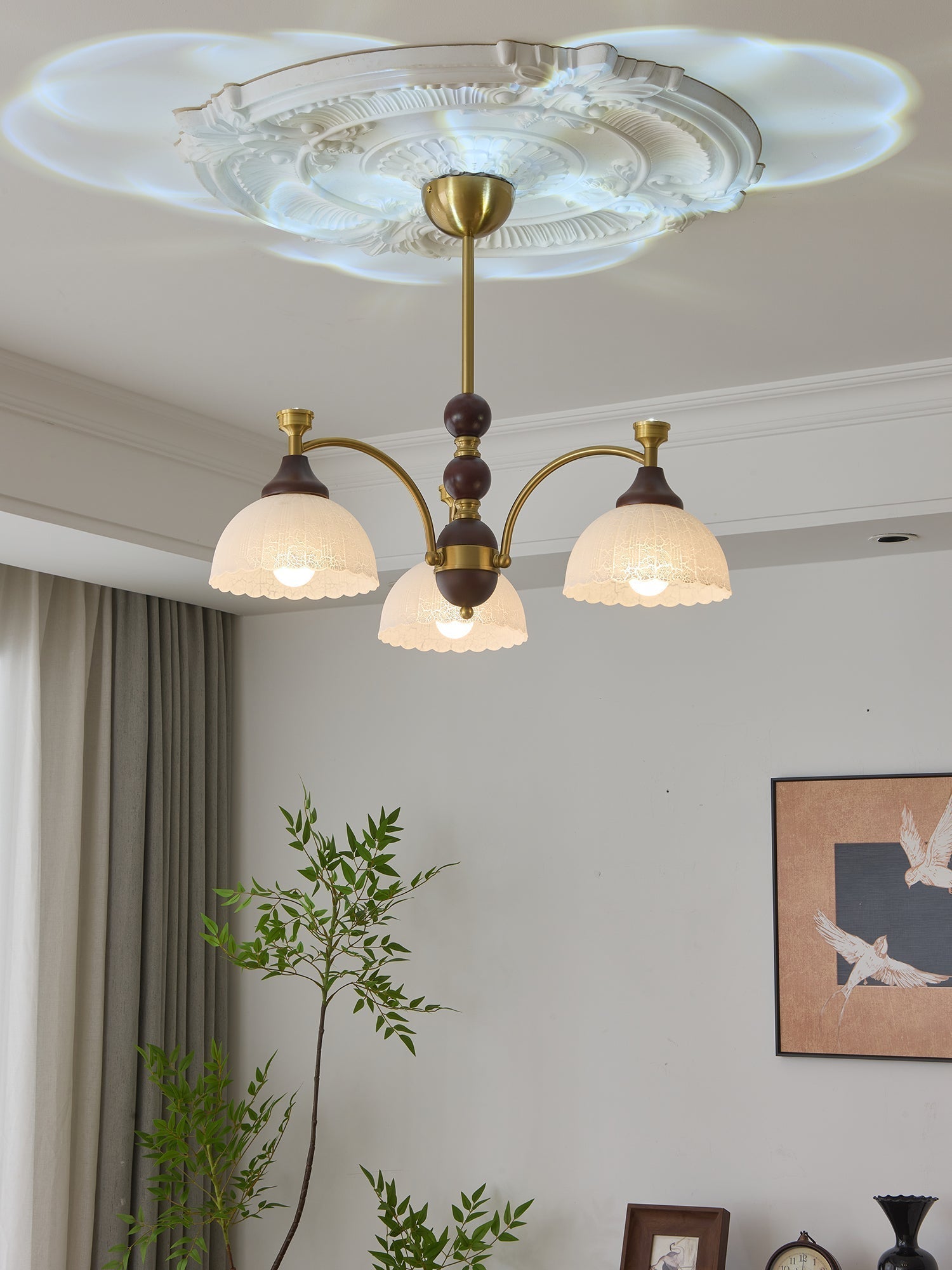 Vosolir Lustre en Bois Élégance Traditionnelle