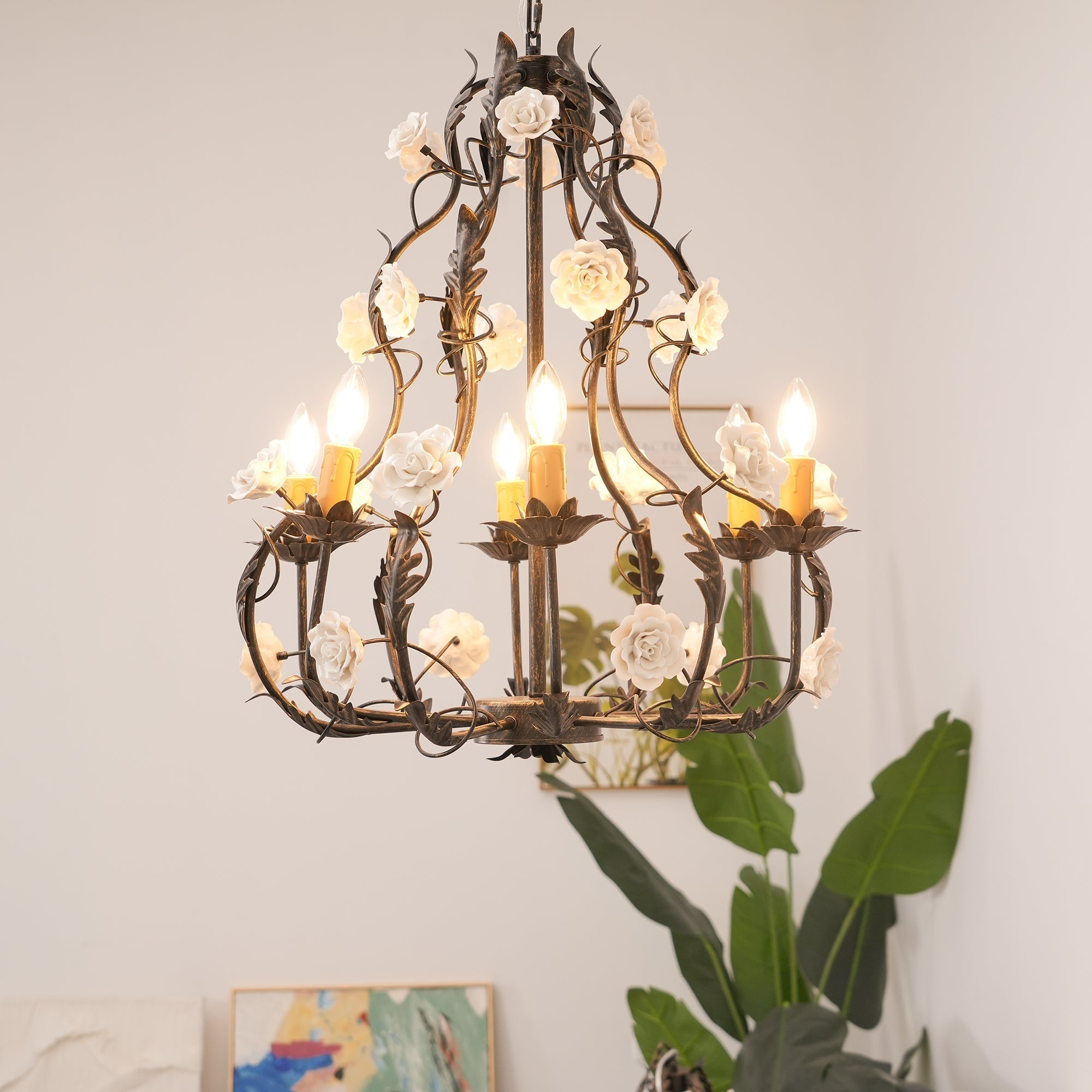 Araeyra Lustre Métal Céramique Rose Luxe Postmoderne