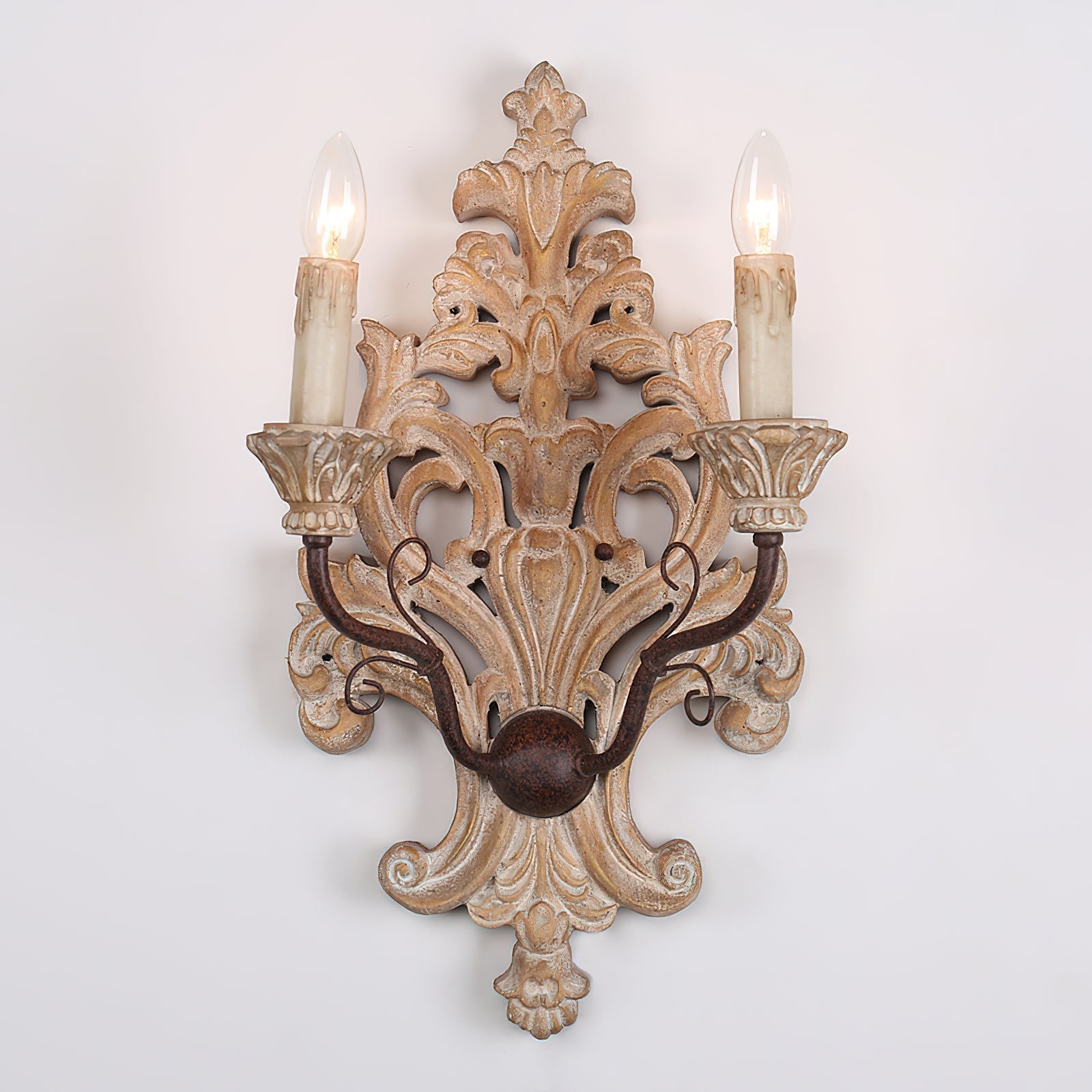 Ilzoror Applique Murale Bois Métal Vintage Industrielle