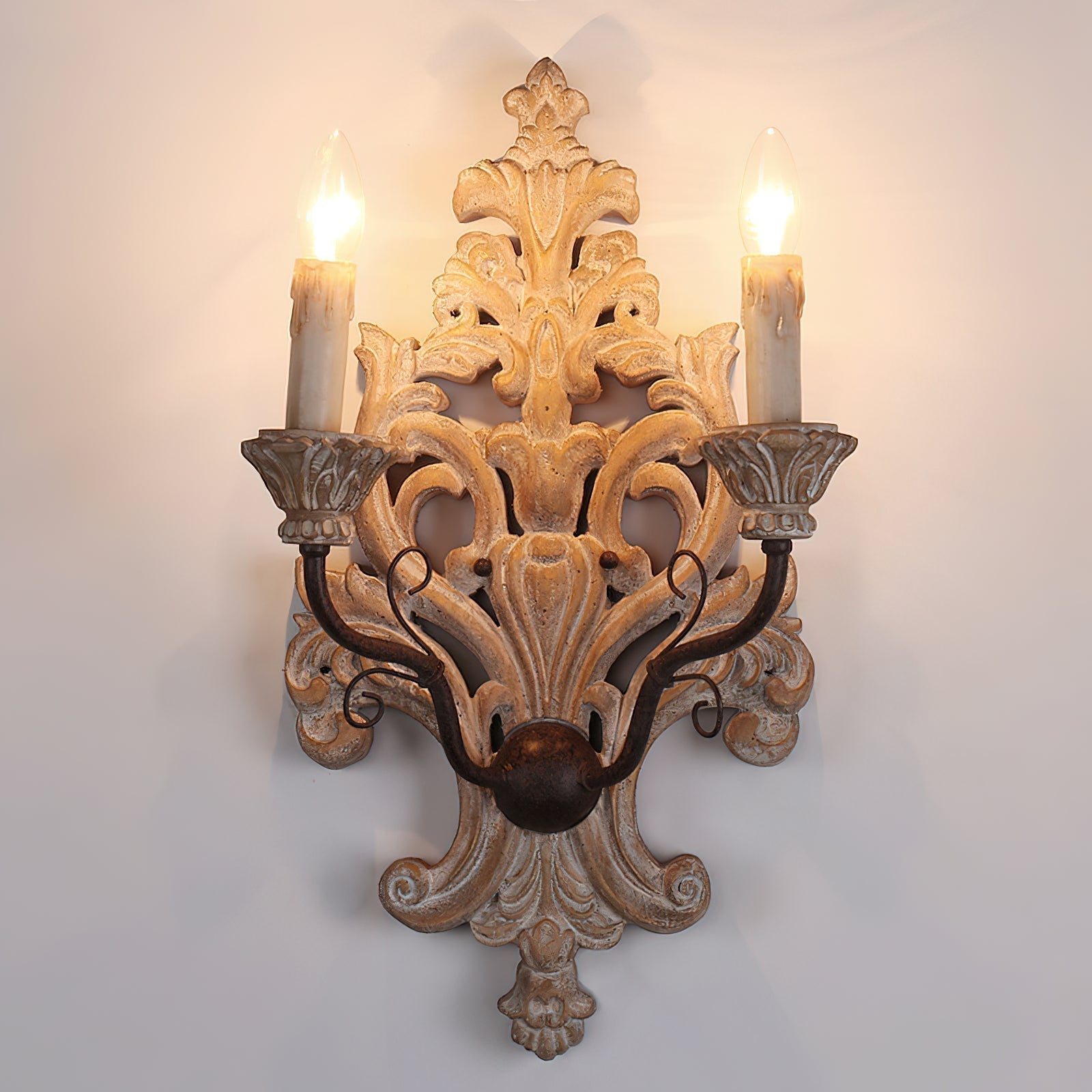 Ilzoror Applique Murale Bois Métal Vintage Industrielle