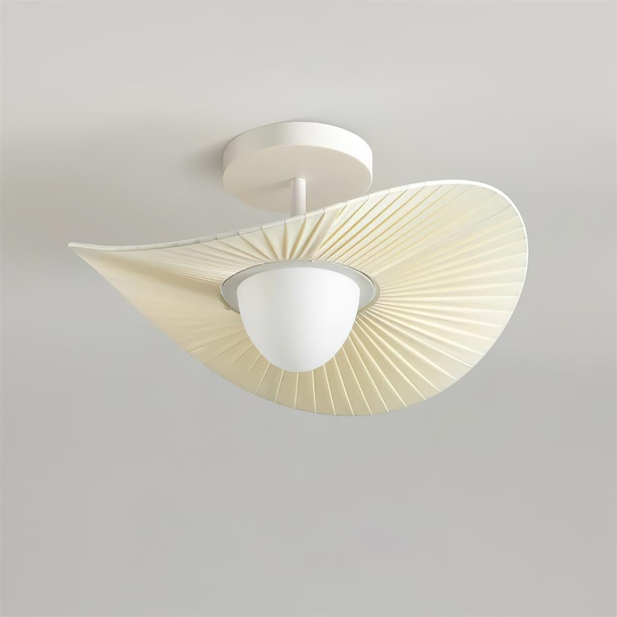 Florina Lumière de Plafond en Tissu à Rayures en Forme de Ventilateur Minimaliste