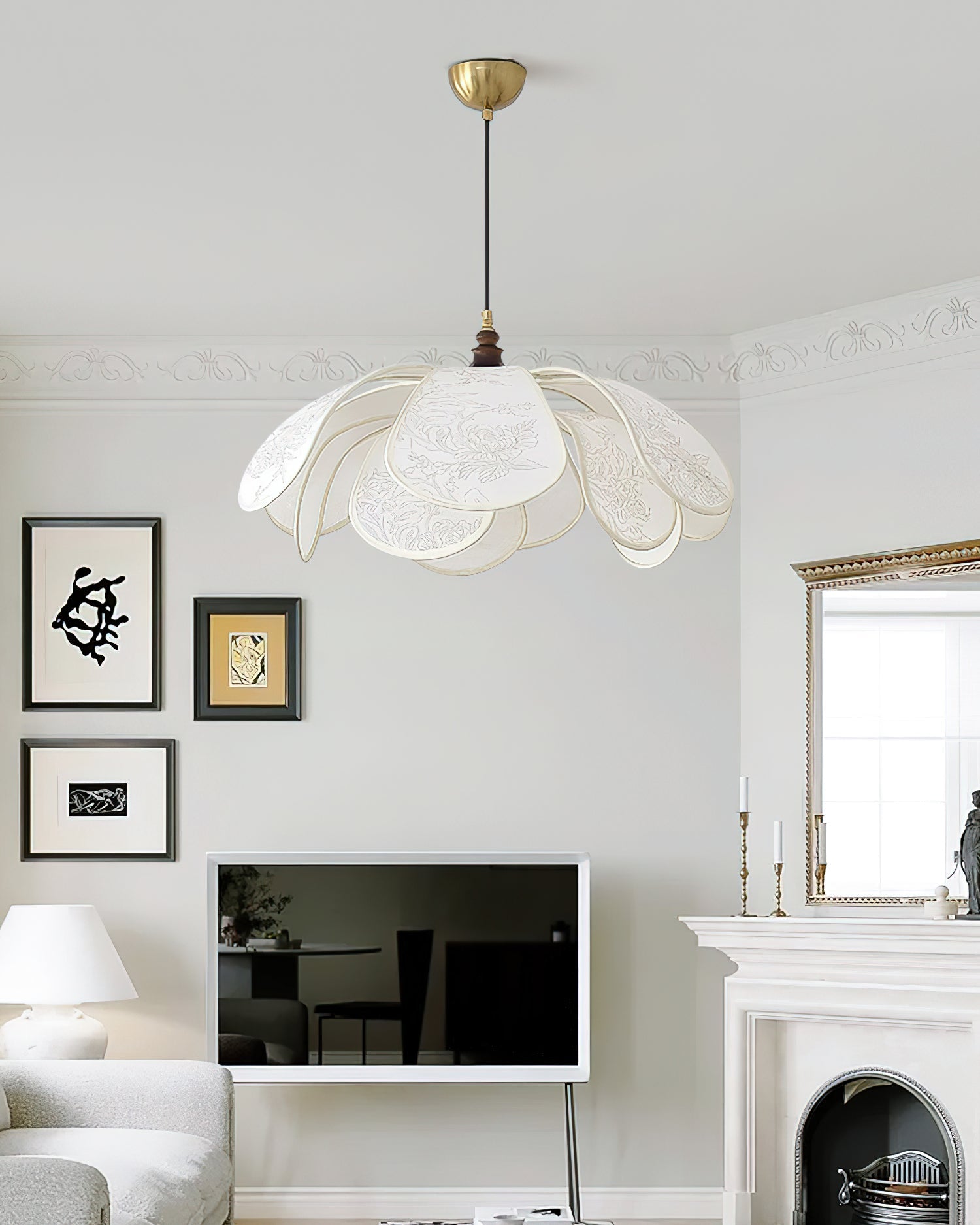 Savoy Suspension Abat-jour en Tissu