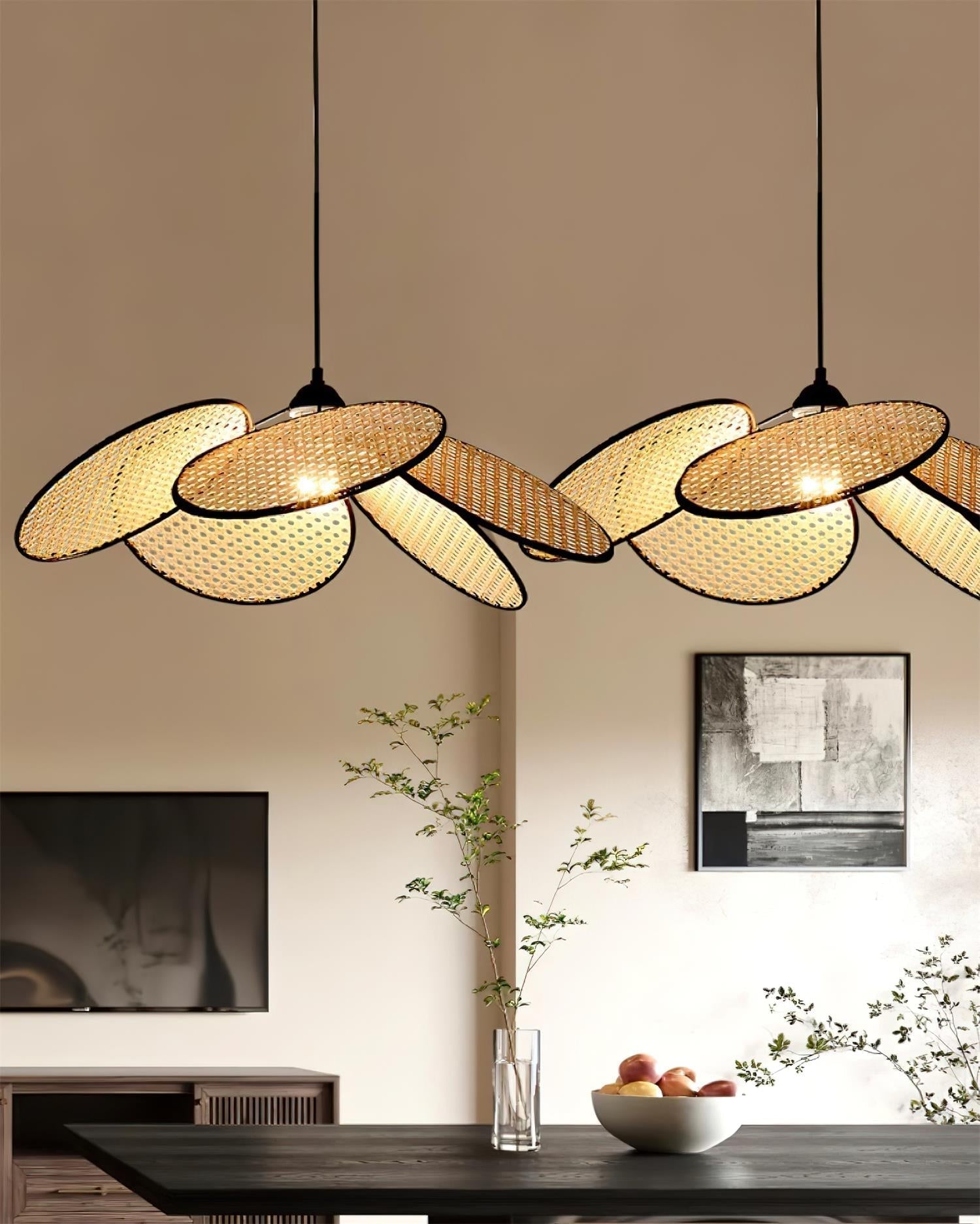 Flow Rattan Suspension Tissée à la Main Organique