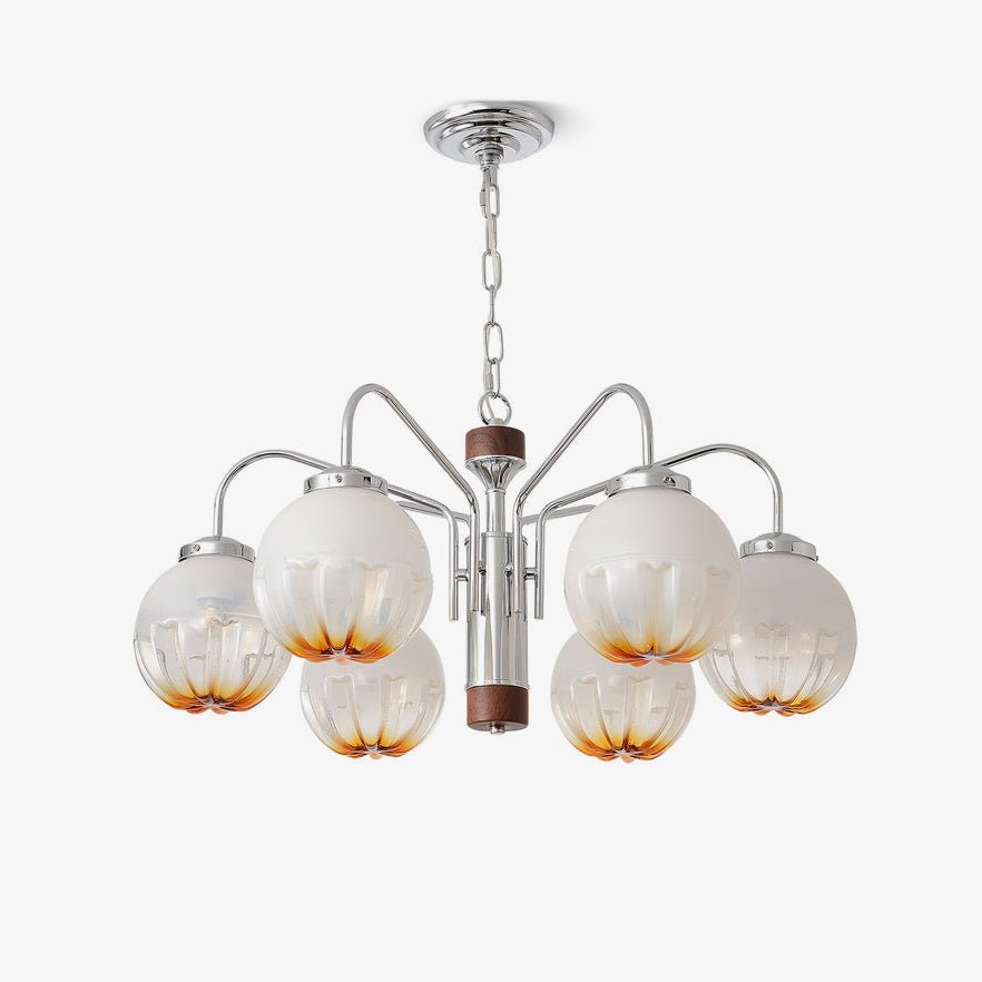 Ulliria Lustre Art Nordique Fleur En Noyer Et Verre