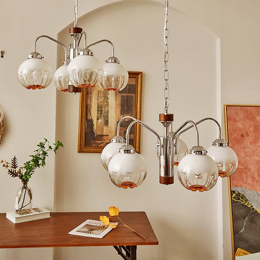 Ulliria Lustre Art Nordique Fleur En Noyer Et Verre