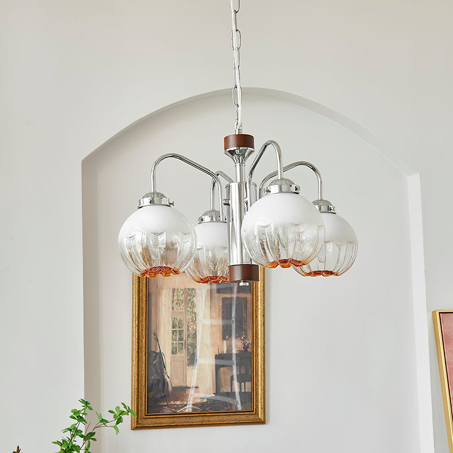 Ulliria Lustre Art Nordique Fleur En Noyer Et Verre