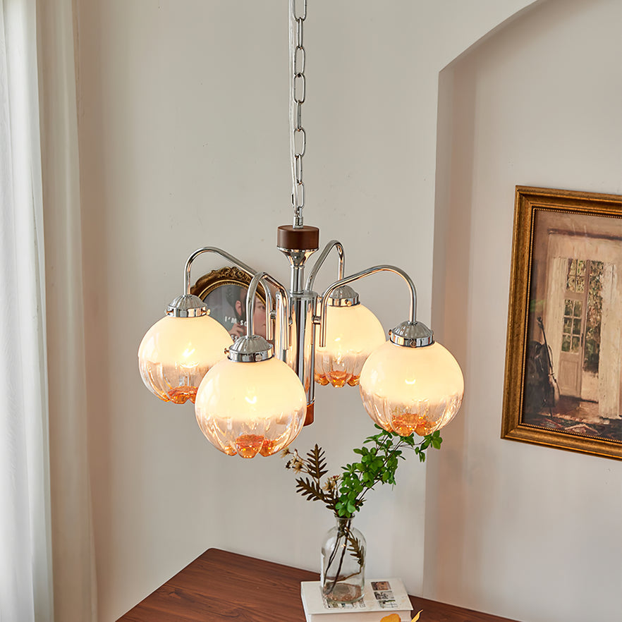 Ulliria Lustre Art Nordique Fleur En Noyer Et Verre
