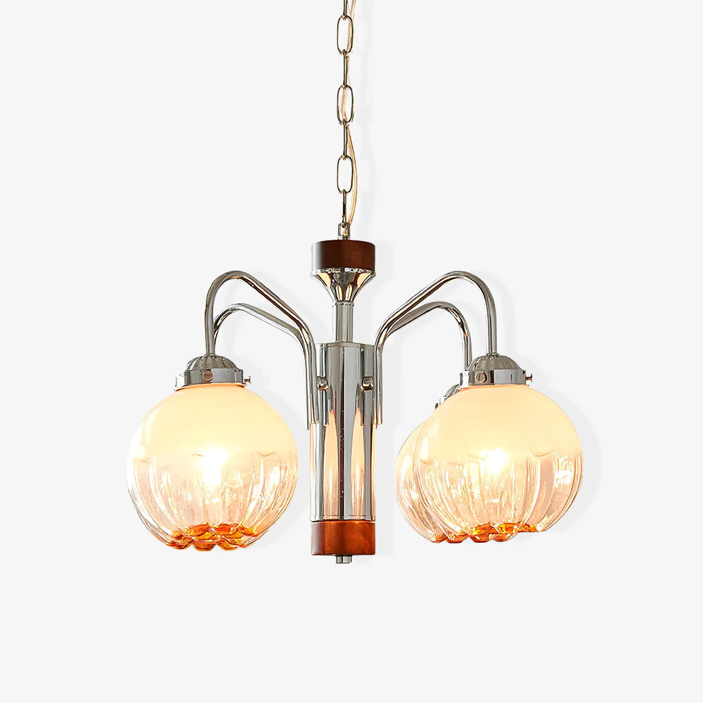 Ulliria Lustre Art Nordique Fleur En Noyer Et Verre