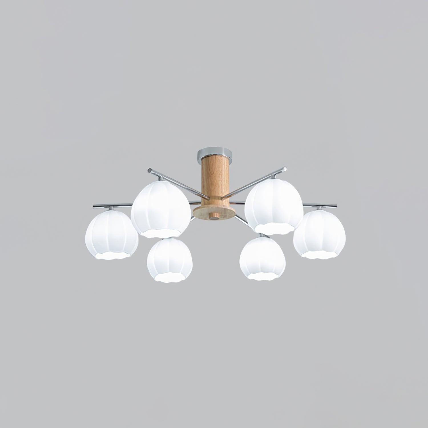 Ezoror Plafonnier Verre Bourgeons Fleur Art Nordique