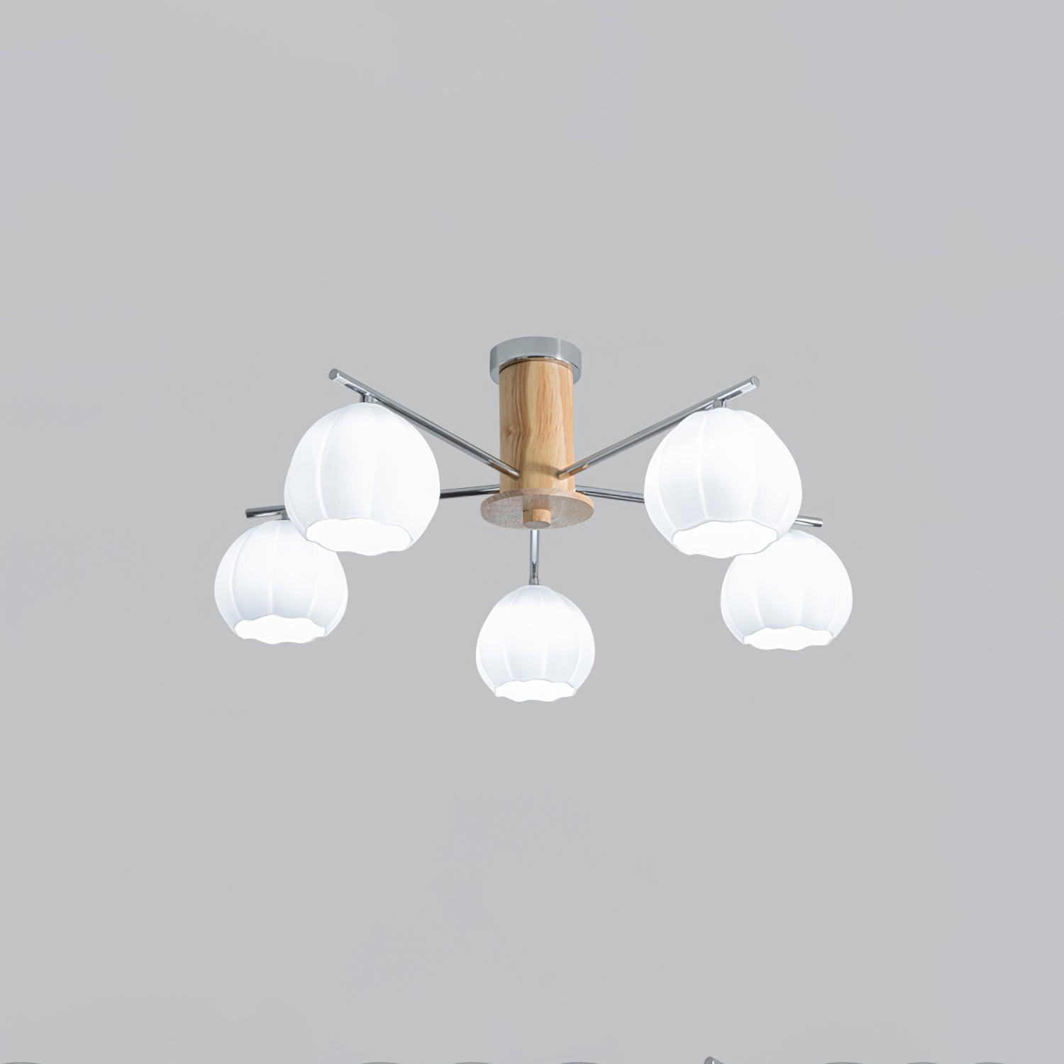 Ezoror Plafonnier Verre Bourgeons Fleur Art Nordique
