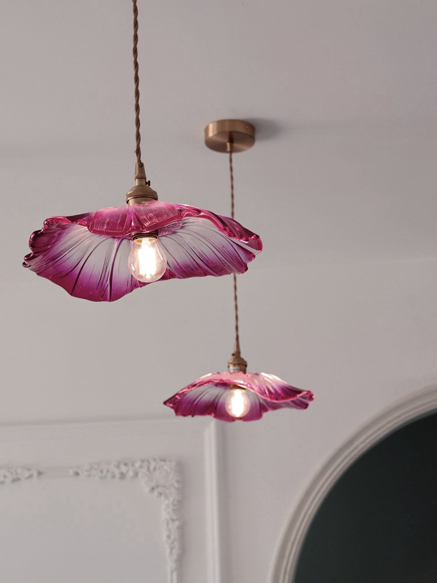 Aurvarira Suspension Art Laiton Verre Moderne Minimaliste
