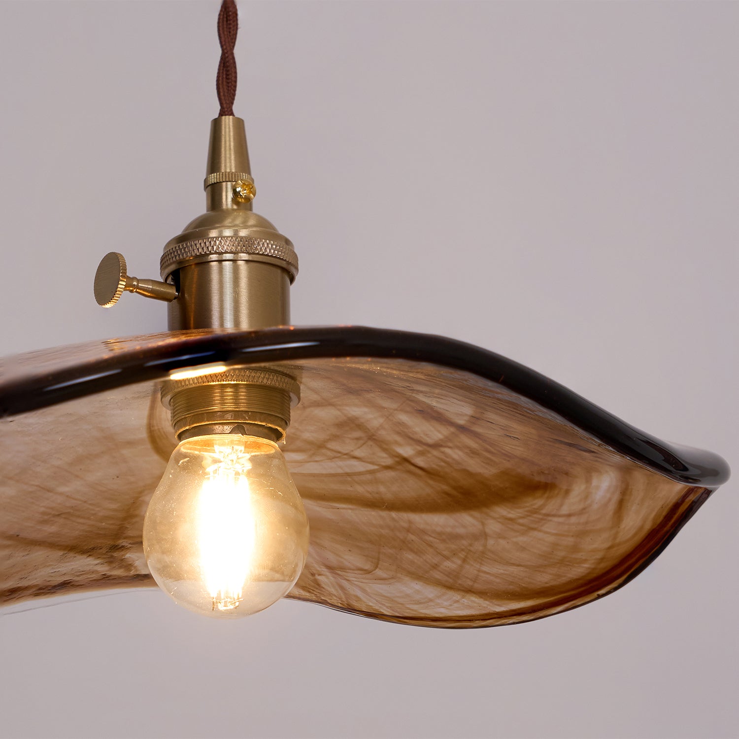 Utalira Suspension Moderne en Laiton et Verre