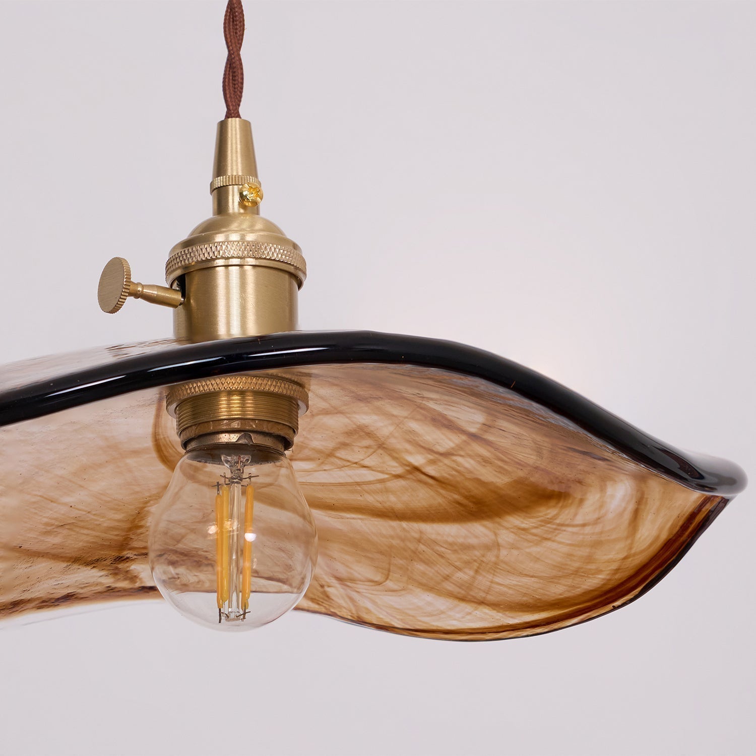 Utalira Suspension Moderne en Laiton et Verre