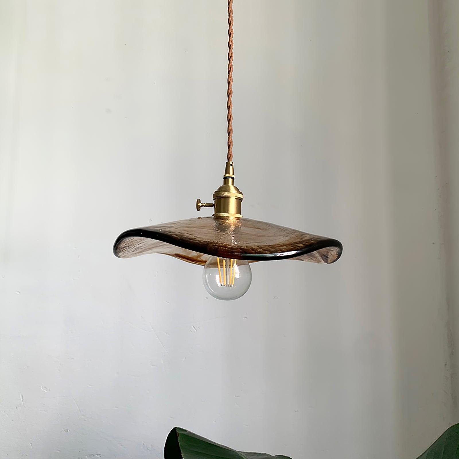Utalira Suspension Moderne en Laiton et Verre
