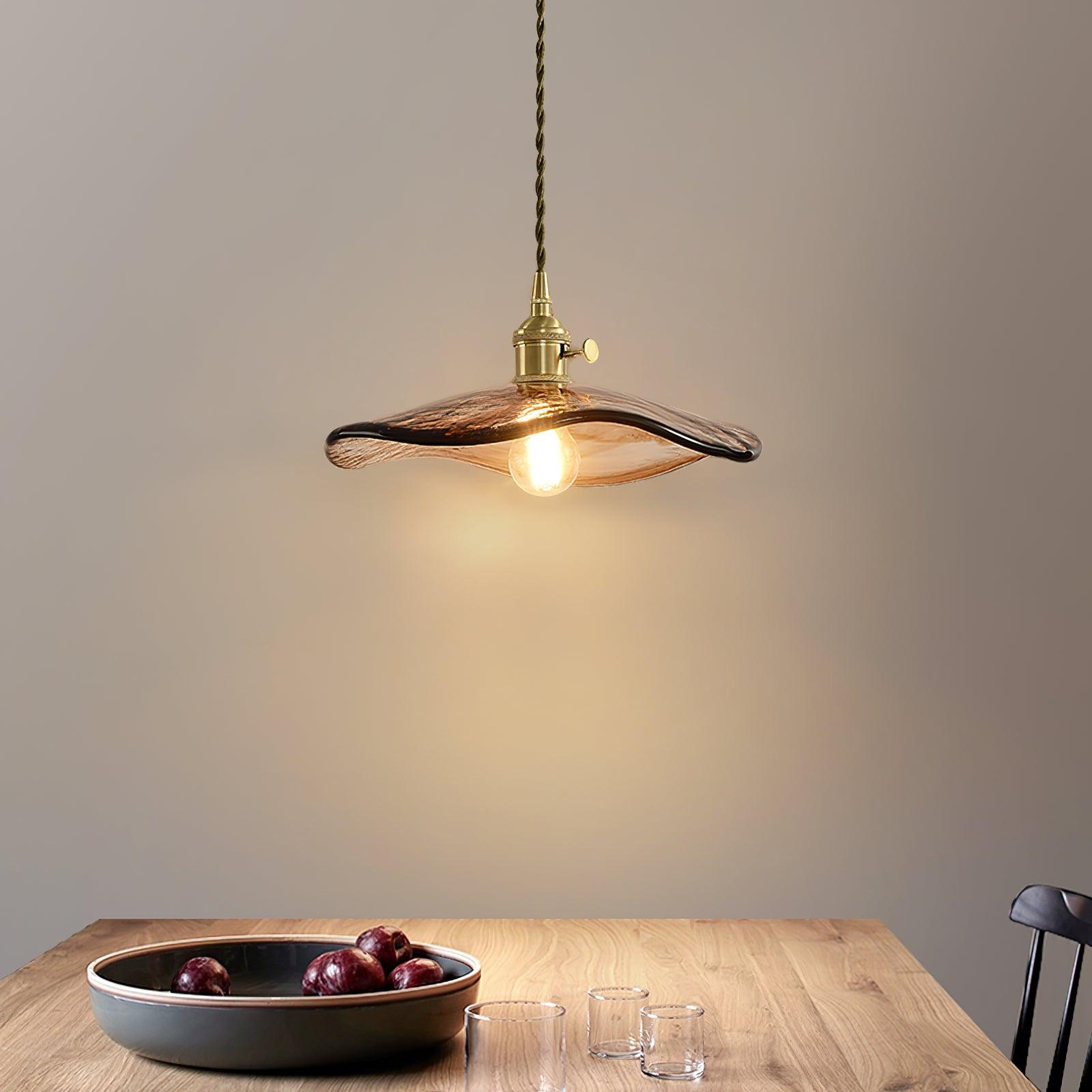 Utalira Suspension Moderne en Laiton et Verre