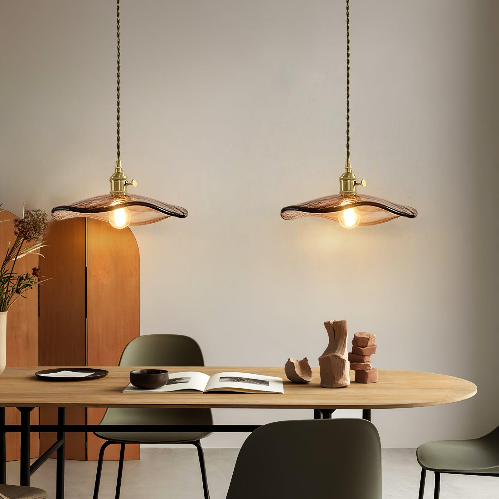 Utalira Suspension Moderne en Laiton et Verre