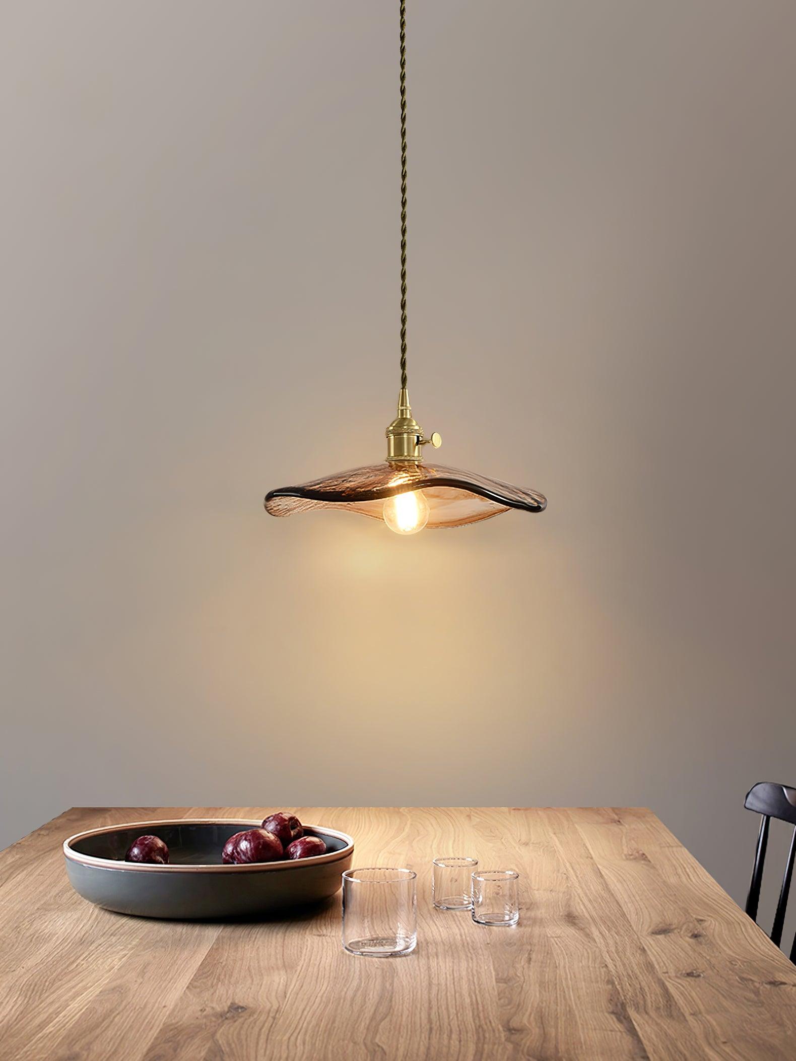 Utalira Suspension Moderne en Laiton et Verre