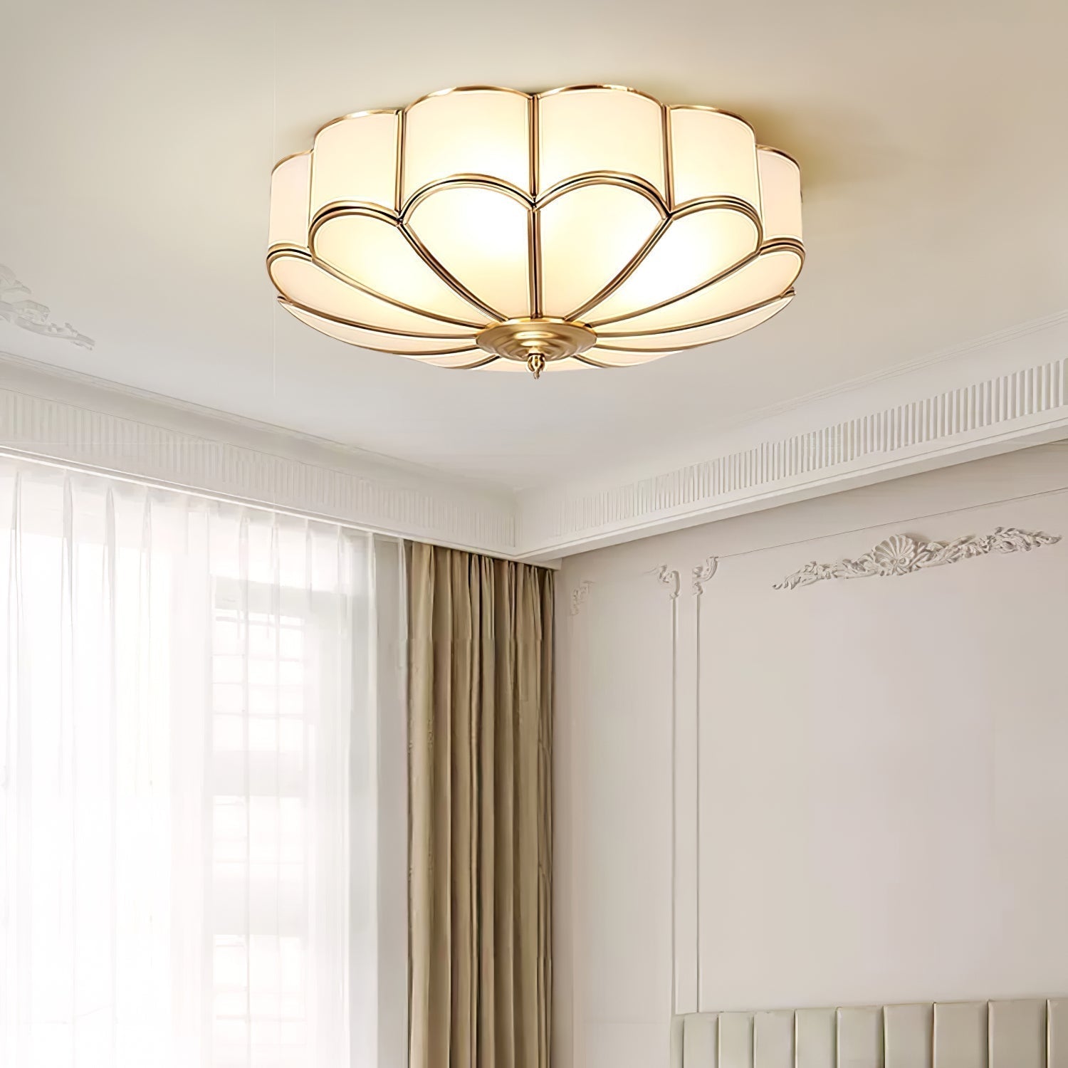 Ulira Plafonnier Design Fleur Verre