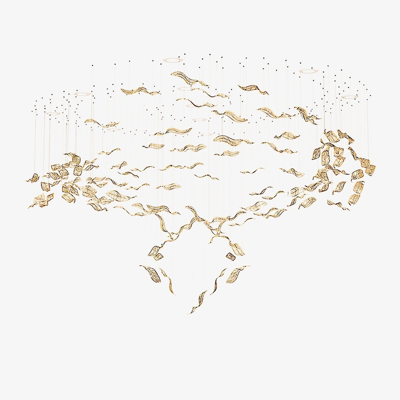 Lustra Lustre Feuille Cascadant Luxe