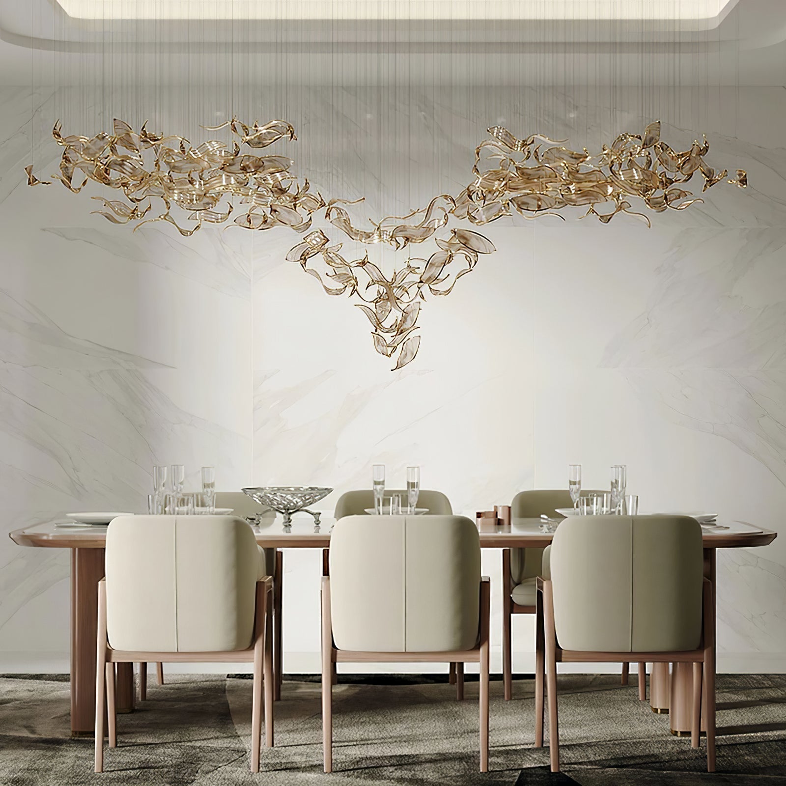 Lustra Lustre Feuille Cascadant Luxe