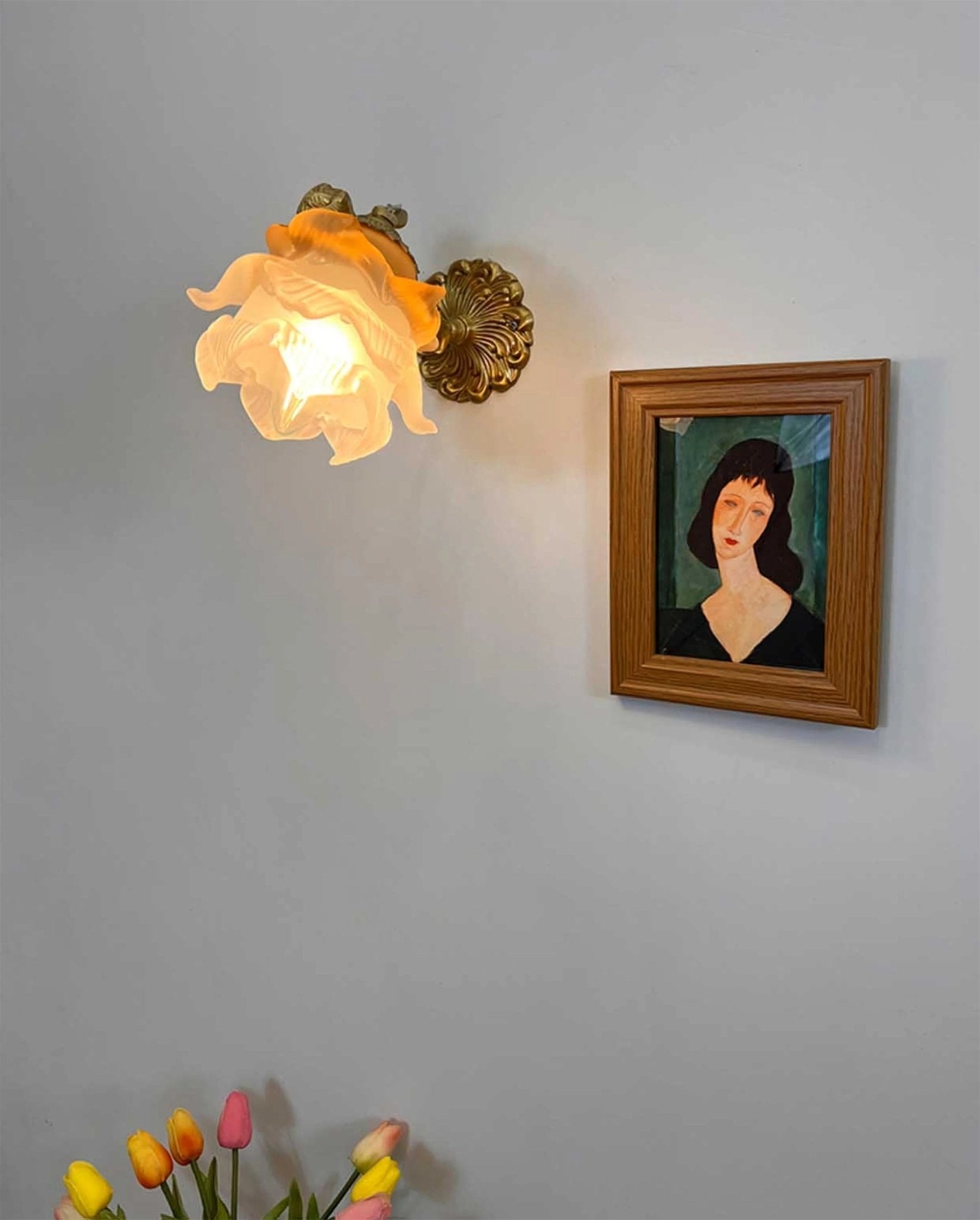 Aged Applique Murale en Verre Ange Volant