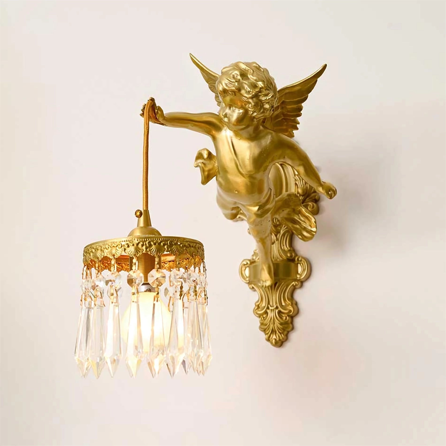 Aged Applique Murale en Verre Ange Volant