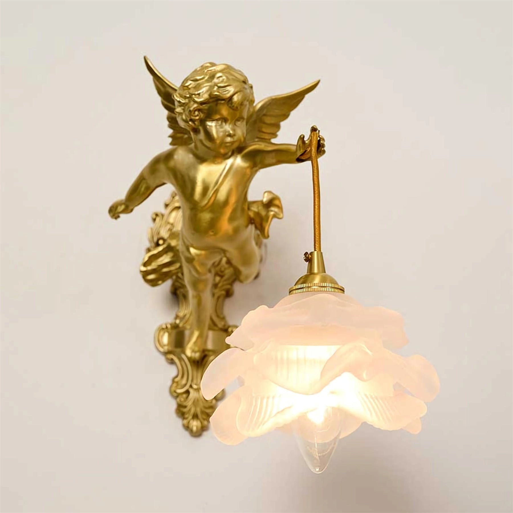 Aged Applique Murale en Verre Ange Volant