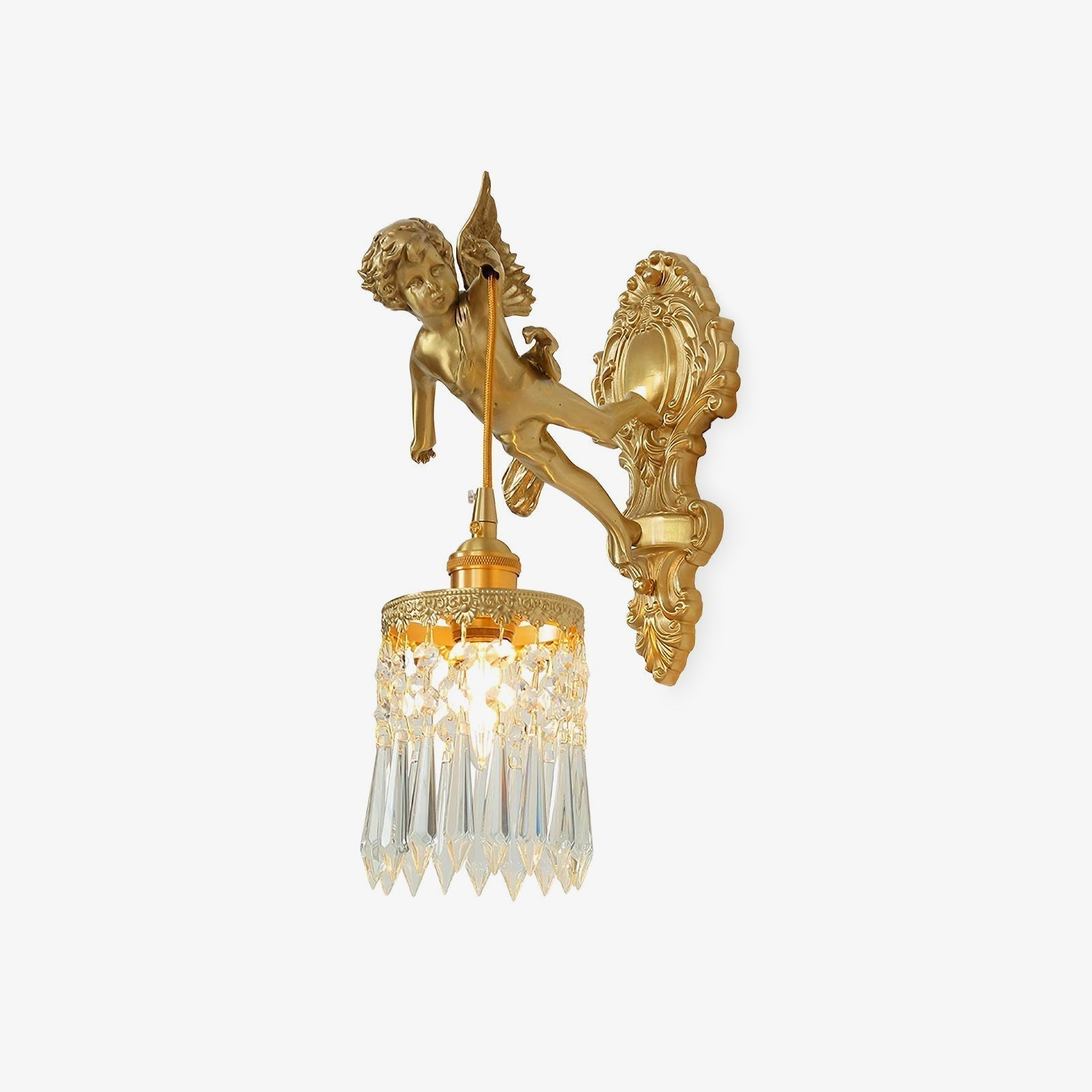 Aged Applique Murale en Verre Ange Volant