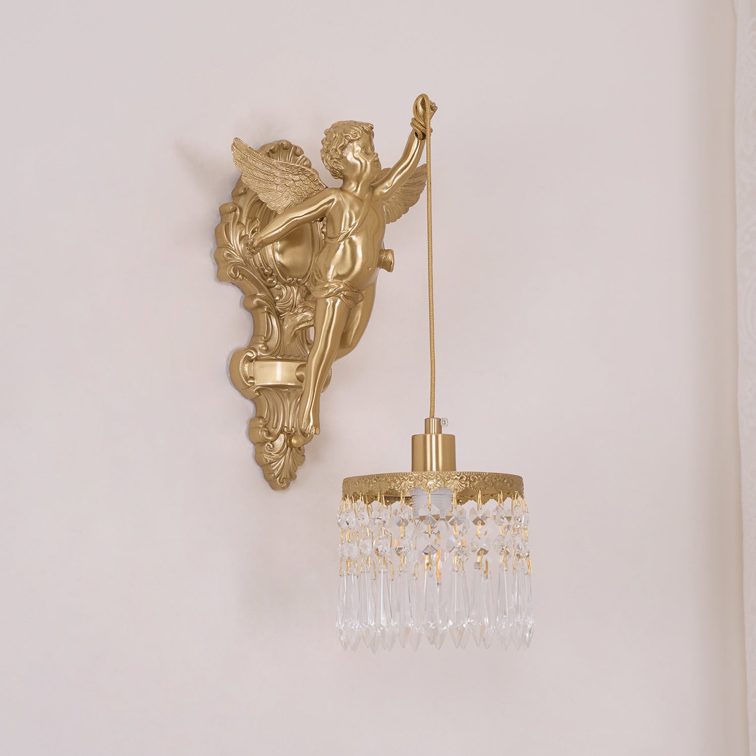 Aged Applique Murale en Verre Ange Volant