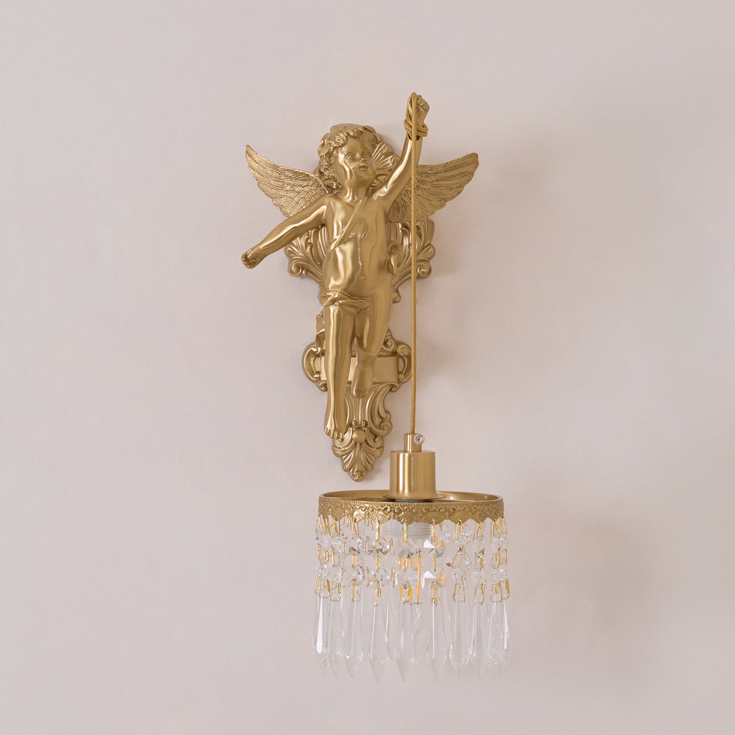 Aged Applique Murale en Verre Ange Volant