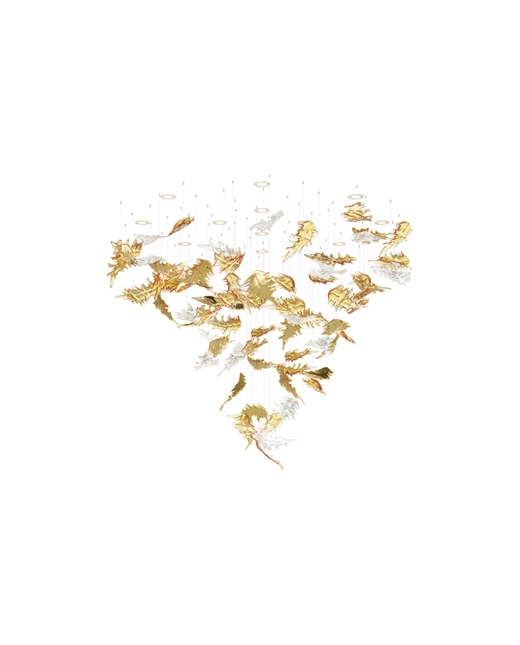 Cosolion Lustre en Verre Clair Ambre en Forme d'Oiseau