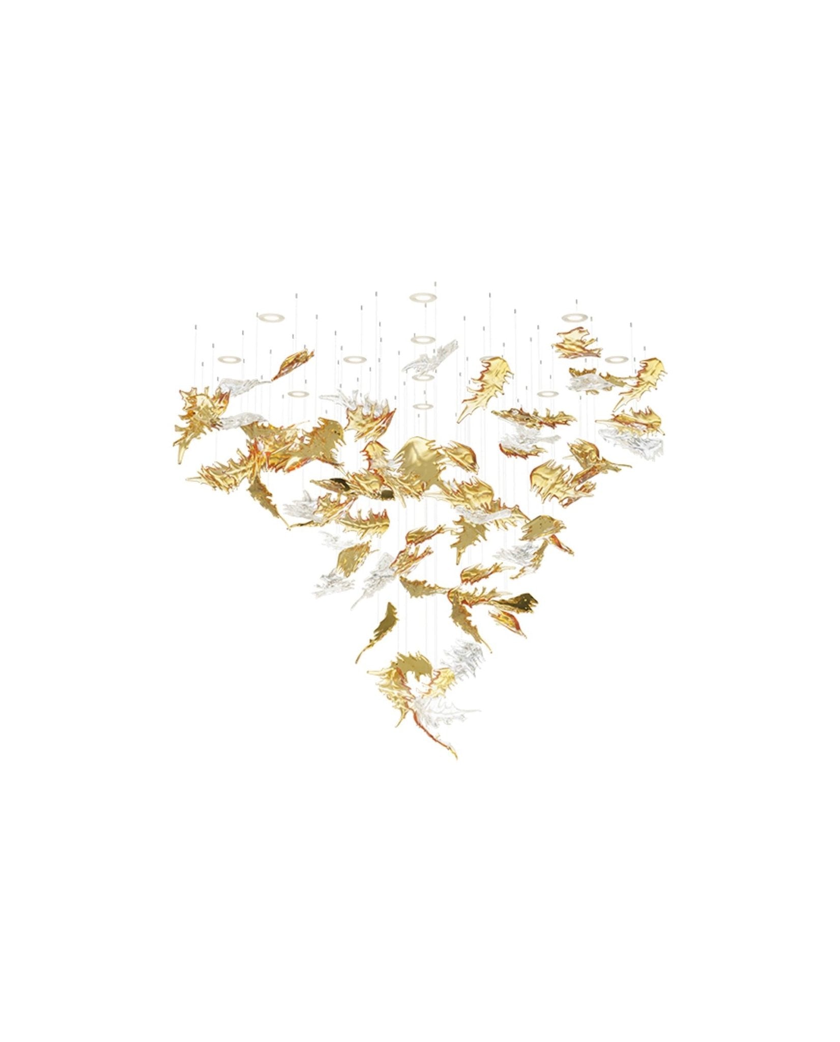 Cosolion Lustre en Verre Clair Ambre en Forme d'Oiseau