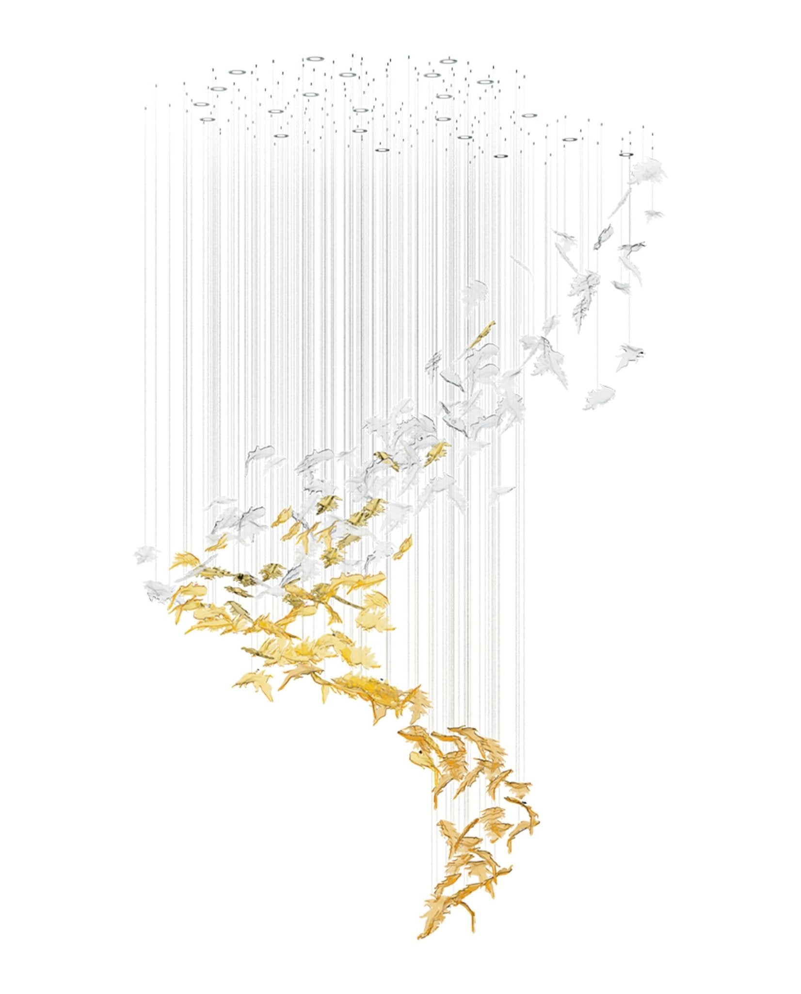 Cosolion Lustre en Verre Clair Ambre en Forme d'Oiseau