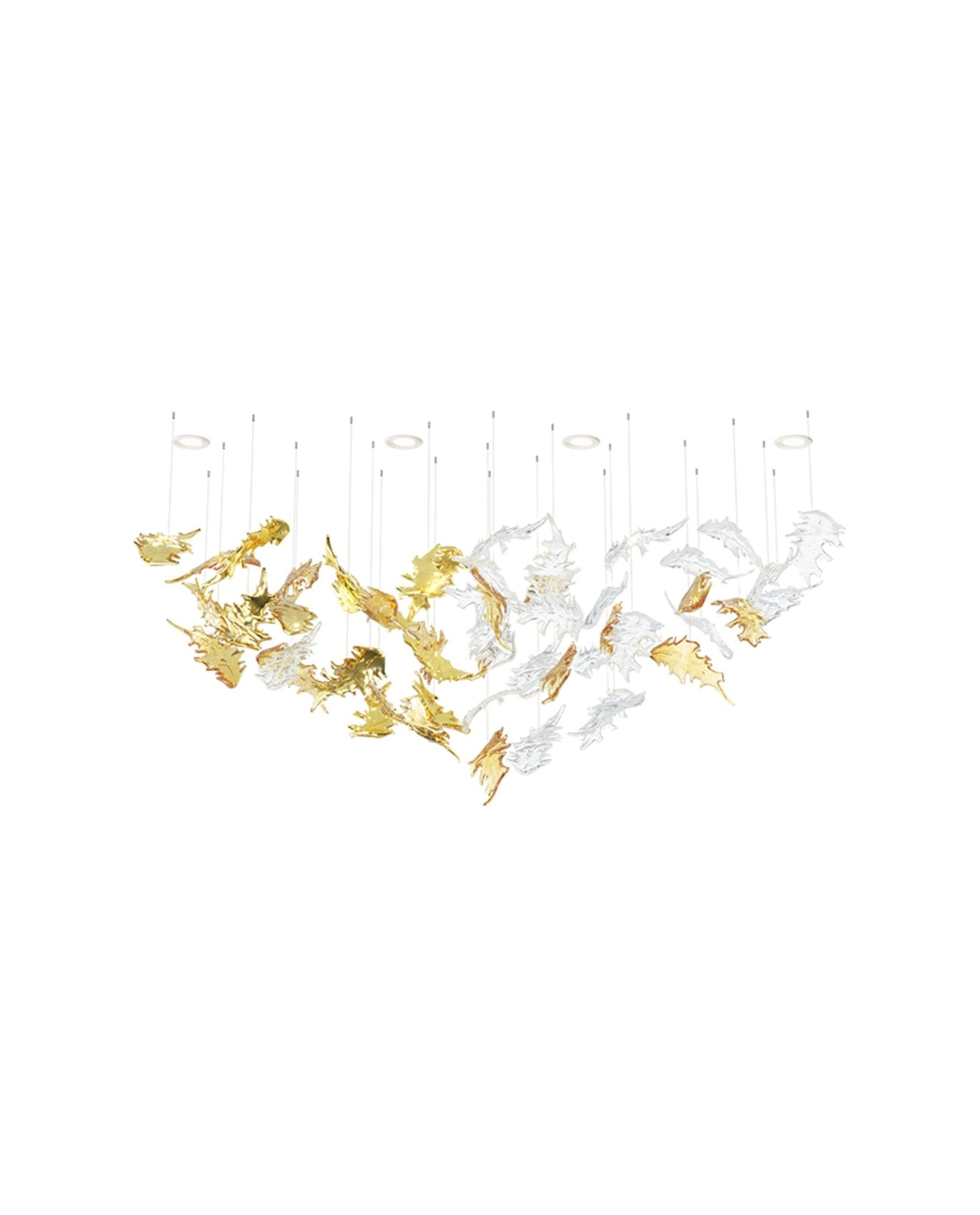 Cosolion Lustre en Verre Clair Ambre en Forme d'Oiseau