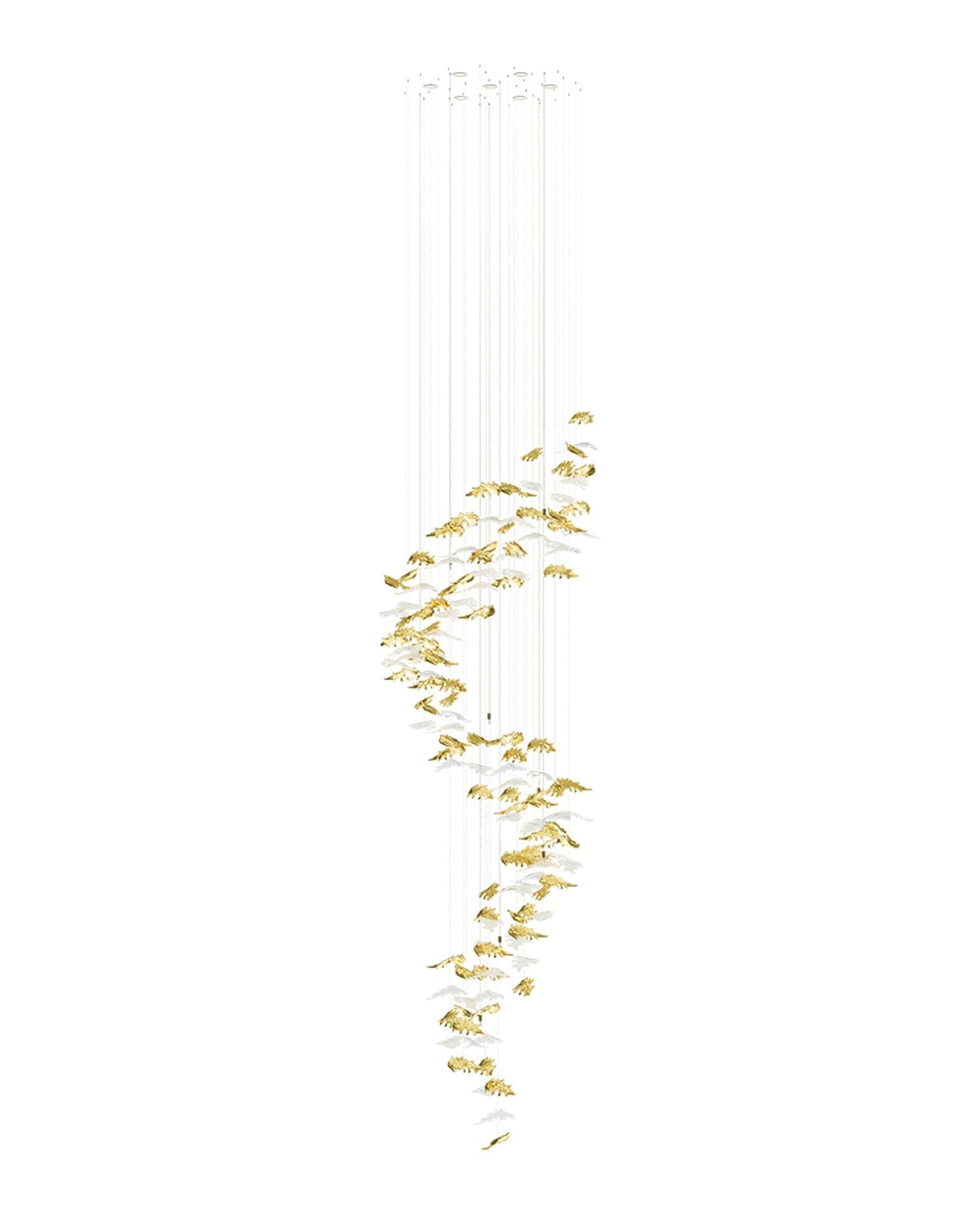 Cosolion Lustre en Verre Clair Ambre en Forme d'Oiseau